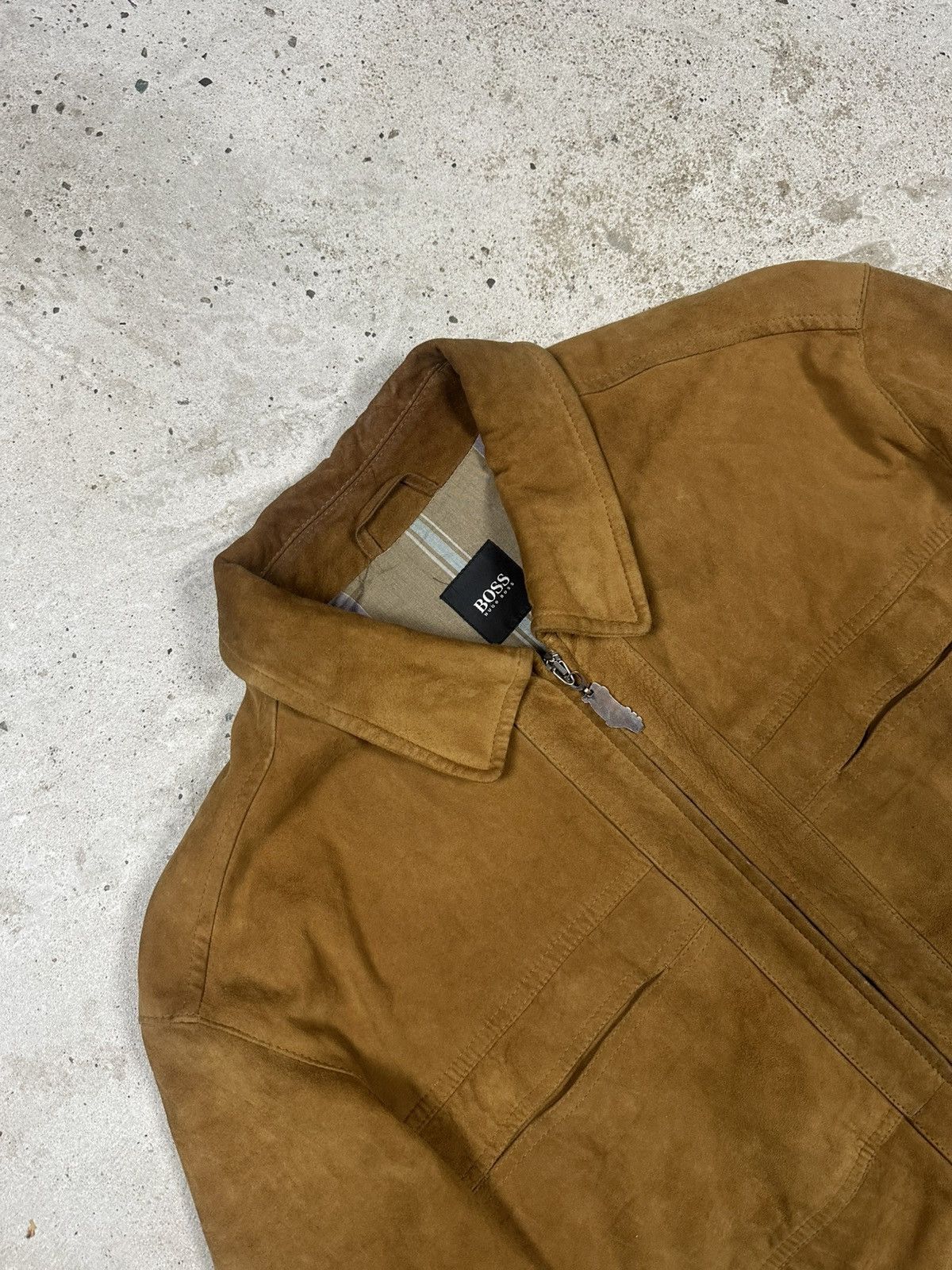 Hugo Boss Hugo Boss Goat Skin Leather Suede Jacket Distressed Size US XL / EU 56 / 4 - 10 Thumbnail