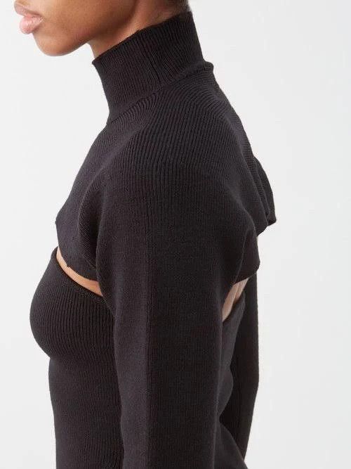 Tom Ford o1loc1c0924 MAK1157 Two-piece Turtleneck Knitted Top Black Size XS / US 0-2 / IT 36-38 - 5 Thumbnail