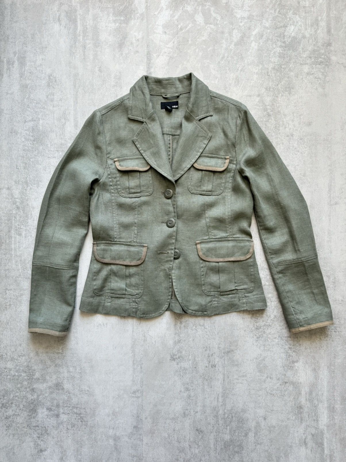 H&M × Japanese Brand H&M Linen Blazer Cargo pockets Womens size 38 Size S / US 4 / IT 40 - 2 Thumbnail