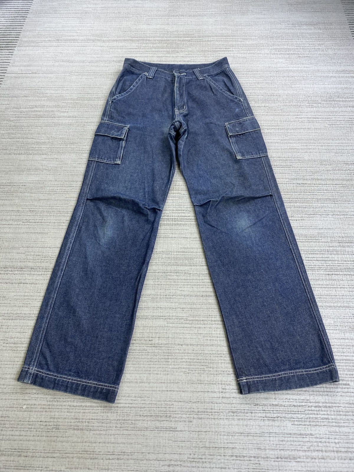 Pre-owned If Six Was Nine Vintage Weldgin Multipocket Cargo Denim Pants In Blue