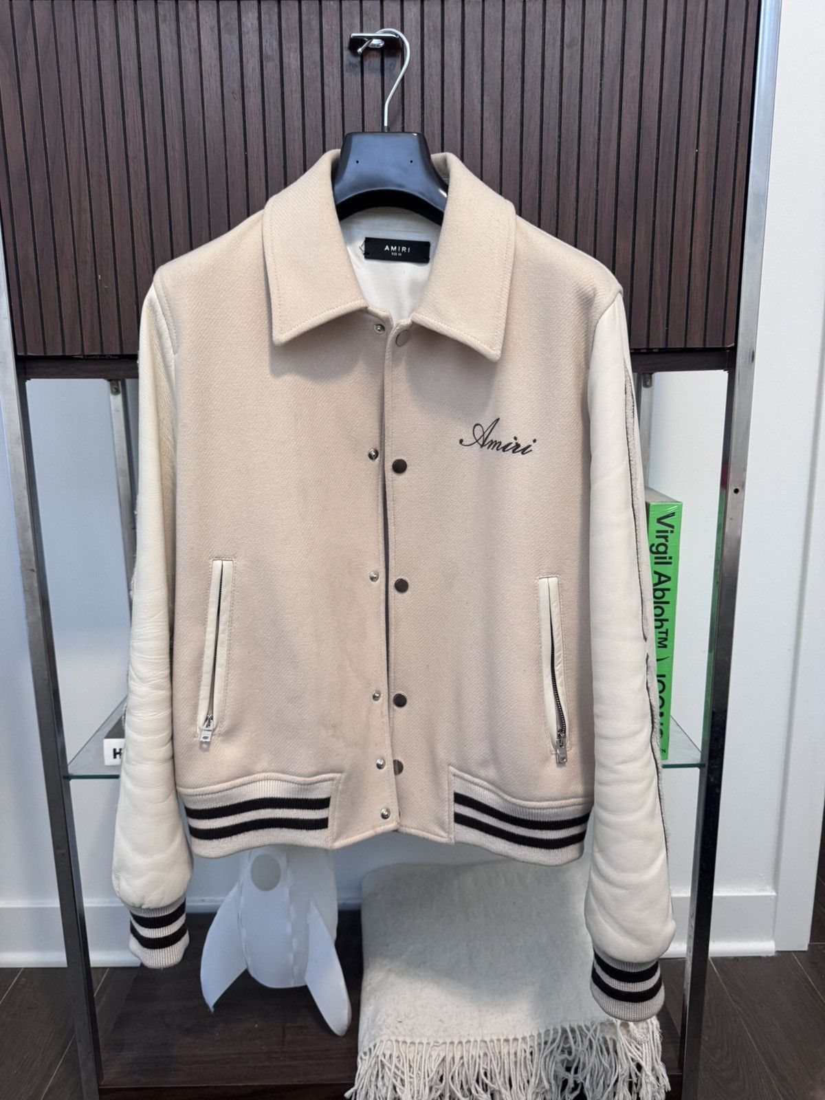 Amiri AMIRI Men’s Bone Varsity Jacket Size US M / EU 48-50 / 2 - 1 Thumbnail