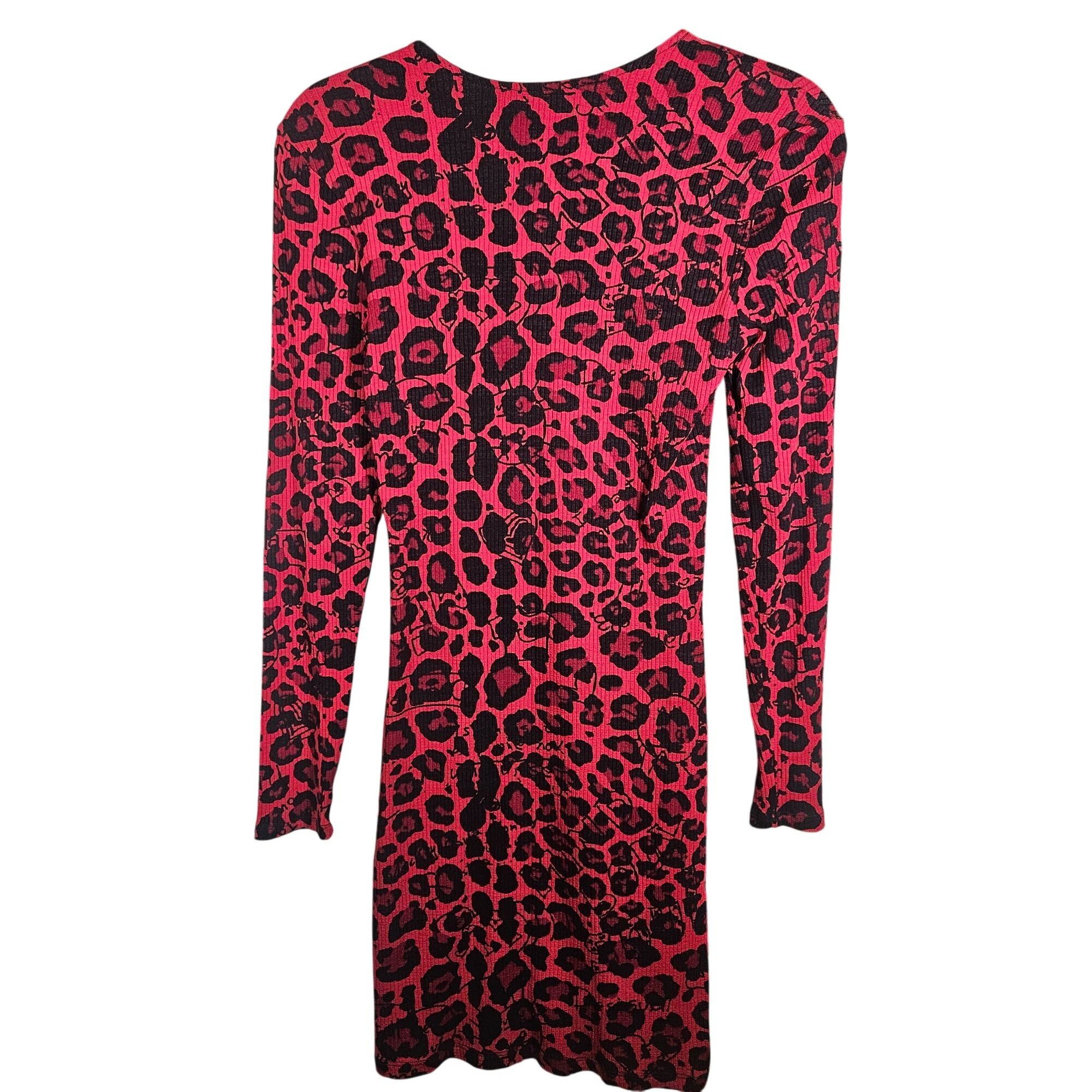 Desigual Desigual Women’s Leopard Mini Dress Red M Animal Print Whims Size M / US 6-8 / IT 42-44 - 3 Thumbnail