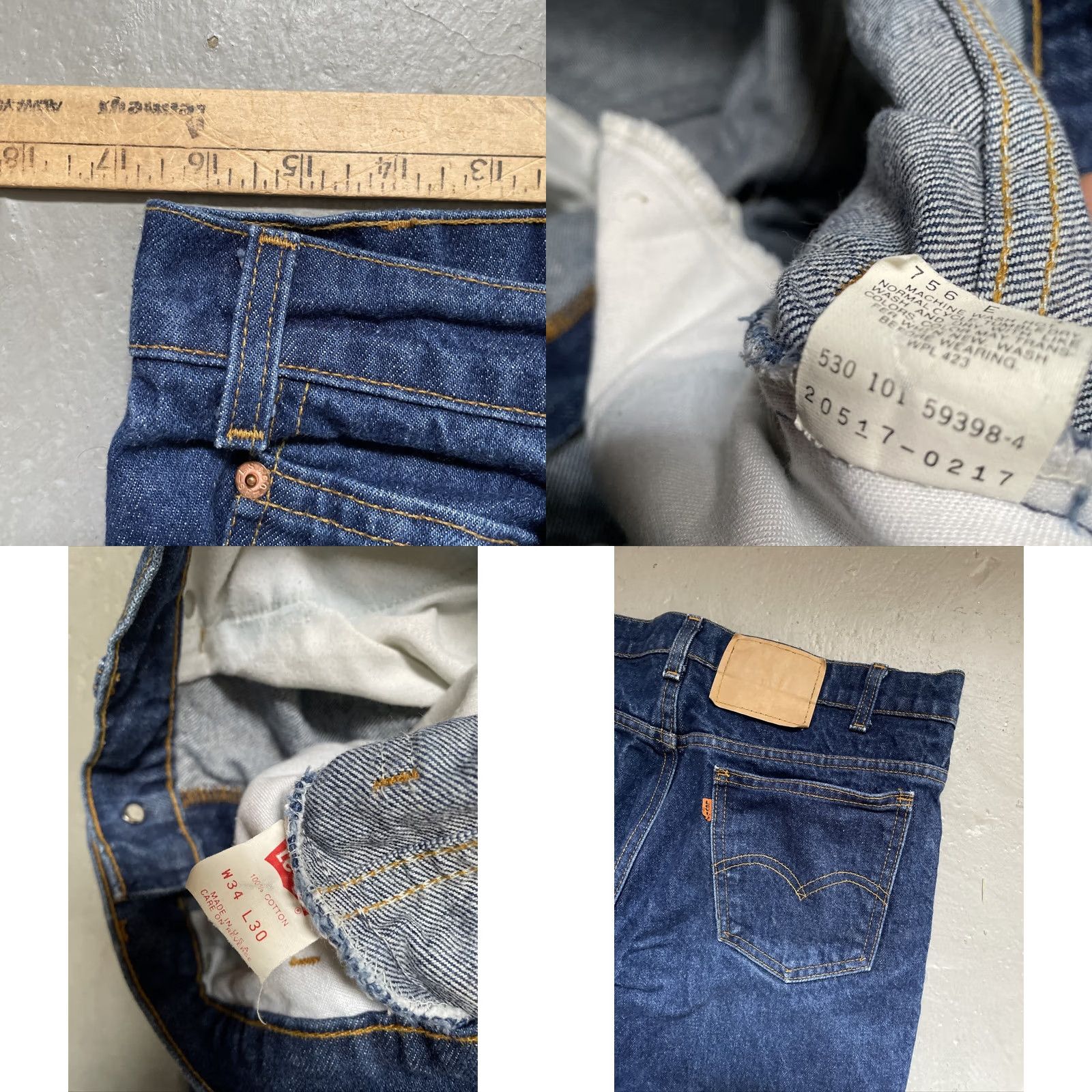 Levi's VINTAGE Levi's 517 Orange Tab Dark Blue Jeans Bootcut 34x30 Men USA Size US 34 / EU 50 - 8 Thumbnail