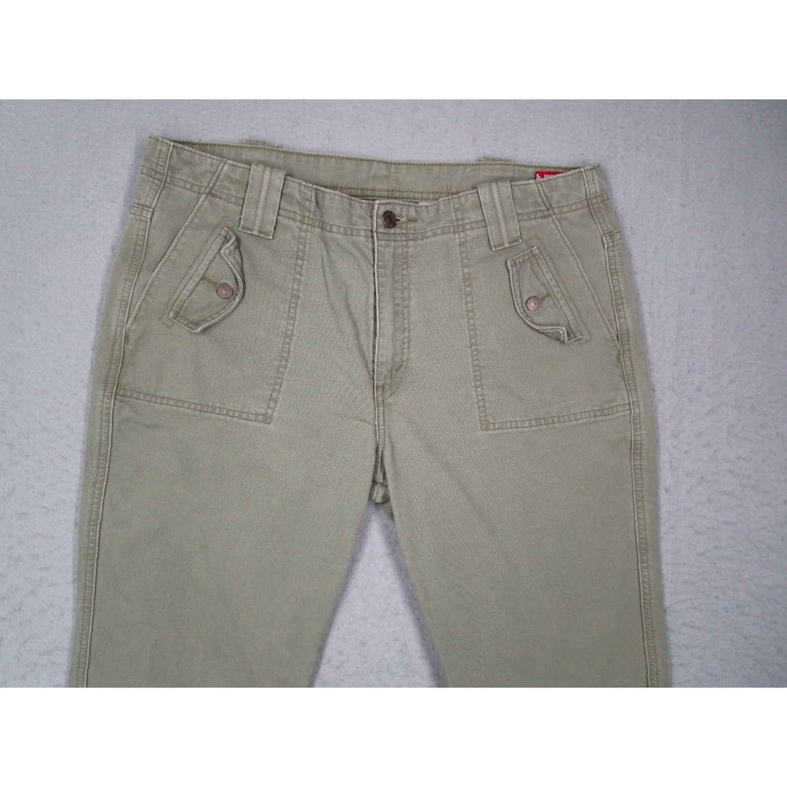 Levi's Levis Women's Pants 14 Medium Green Canvas Bootcut Mid Rise Casual Workwear 36x31 Size 36" / US 14 / IT 50 - 2 Thumbnail