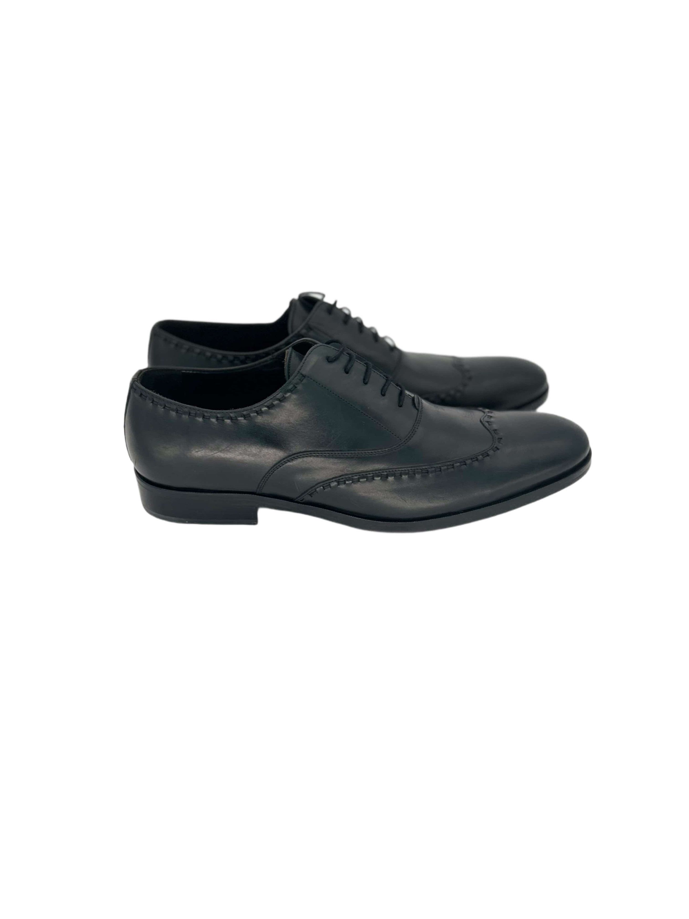 Lanvin Lanvin Black Leather Contemporary Brogue Shoes Size US 11 / EU 44 - 2 Thumbnail