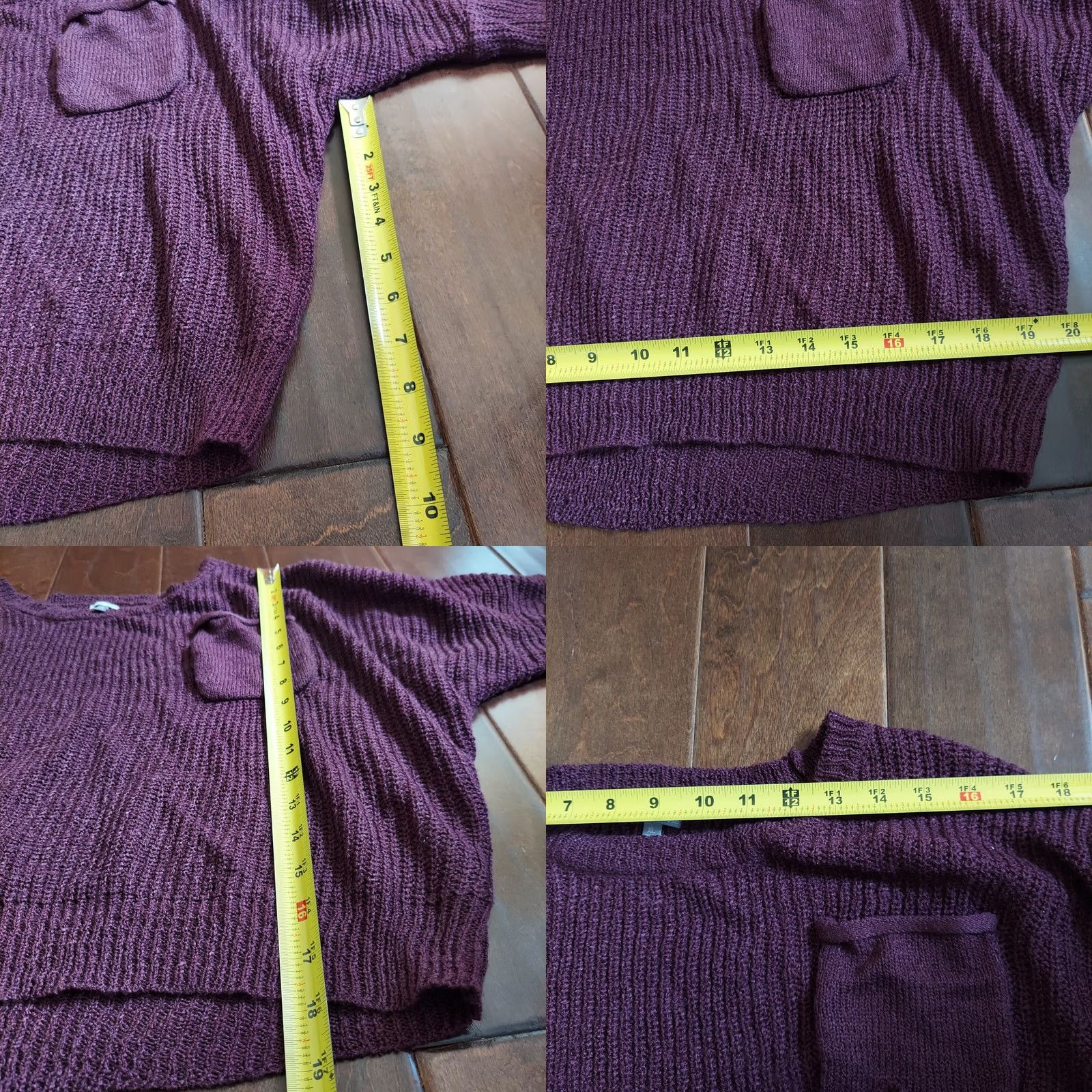 Vintage Charlotte Russe Maroon Burgundy Cropped Knit Sweater XL Womens Retail Size XL / US 12-14 / IT 48-50 - 9 Thumbnail