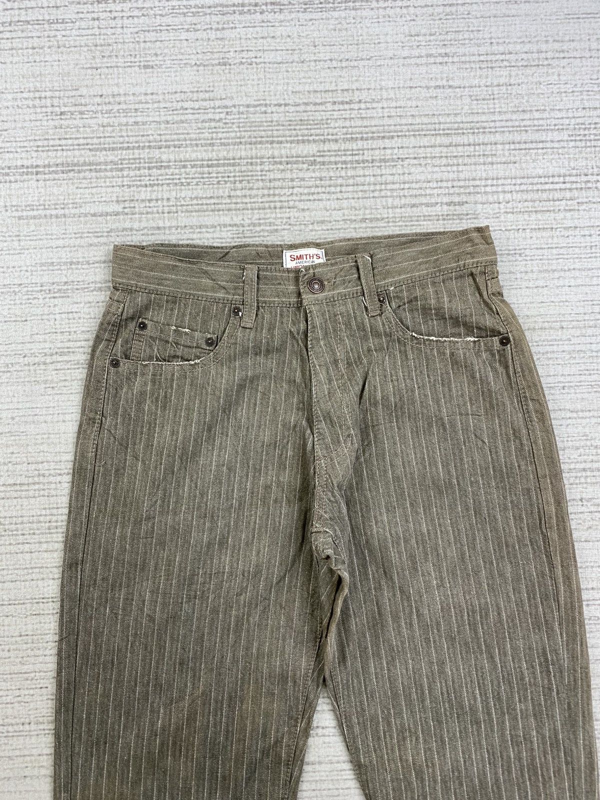 Le Grande Bleu (L.G.B.) × Smith's American × Vintage Vintage Smith American Union Made Striped Straight Cut Pants Size US 29 - 5 Thumbnail