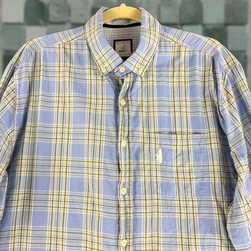 johnnie-O Johnnie-O Button-Down Shirt Mens XL Blue Plaid Long Sleeve 100% Cotton Long Sleeve Button-Up Collared Shirt) Size US XL / EU 56 / 4 - 1 Thumbnail