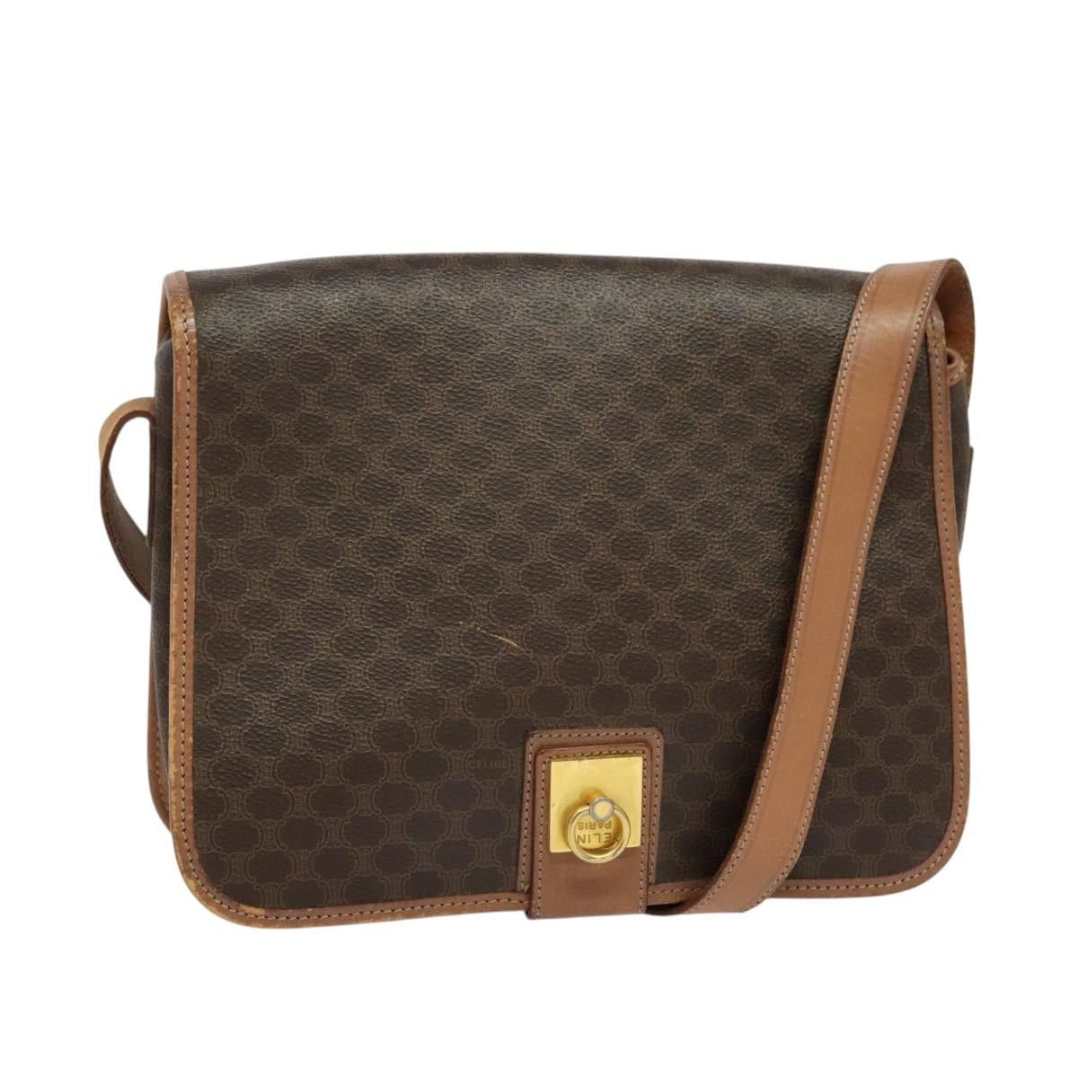 Celine CELINE Macadam Canvas Shoulder Bag Pvc Leather Brown Gold Size ONE SIZE - 1 Thumbnail