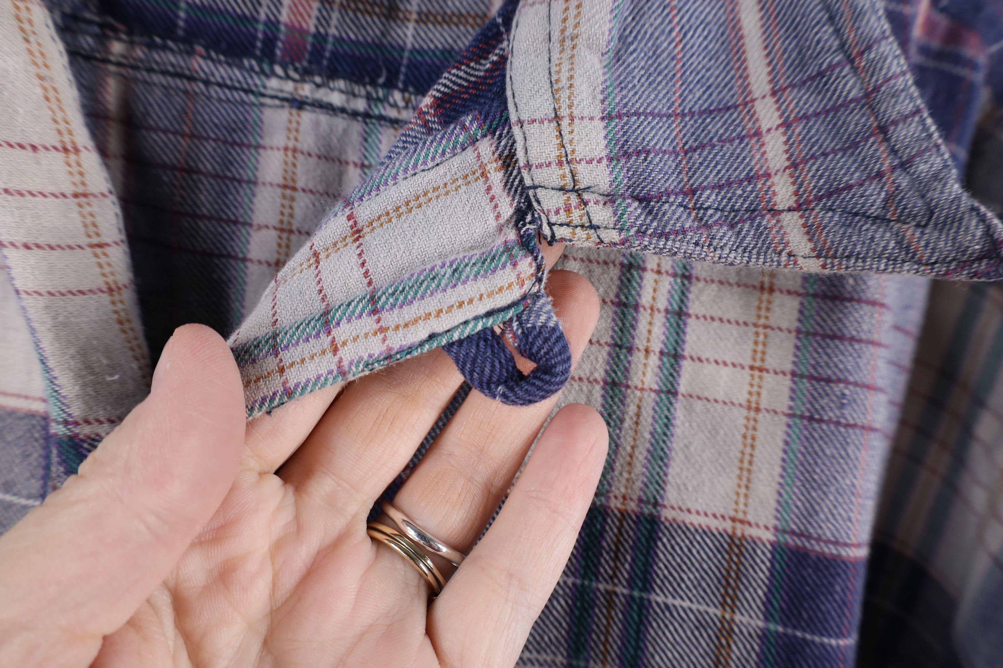 Vintage Vintage 90s Streetwear Collar Flannel Button Shirt Plaid Size US XL / EU 56 / 4 - 4 Thumbnail