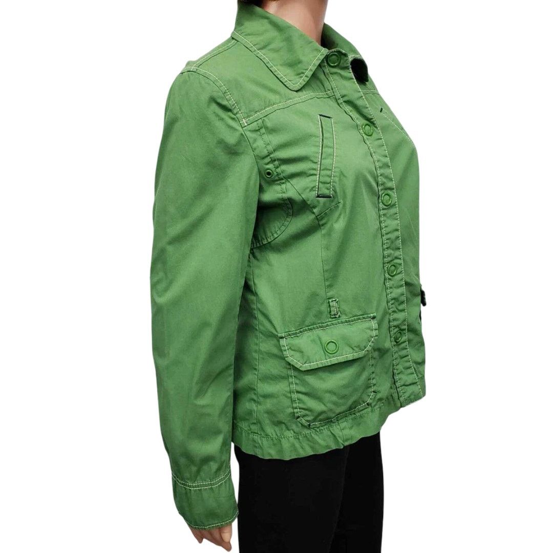 Loft × Vintage Ann Taylor LOFT Jacket Safari Utility Style Snap Closure y2k Size M / US 6-8 / IT 42-44 - 8 Thumbnail