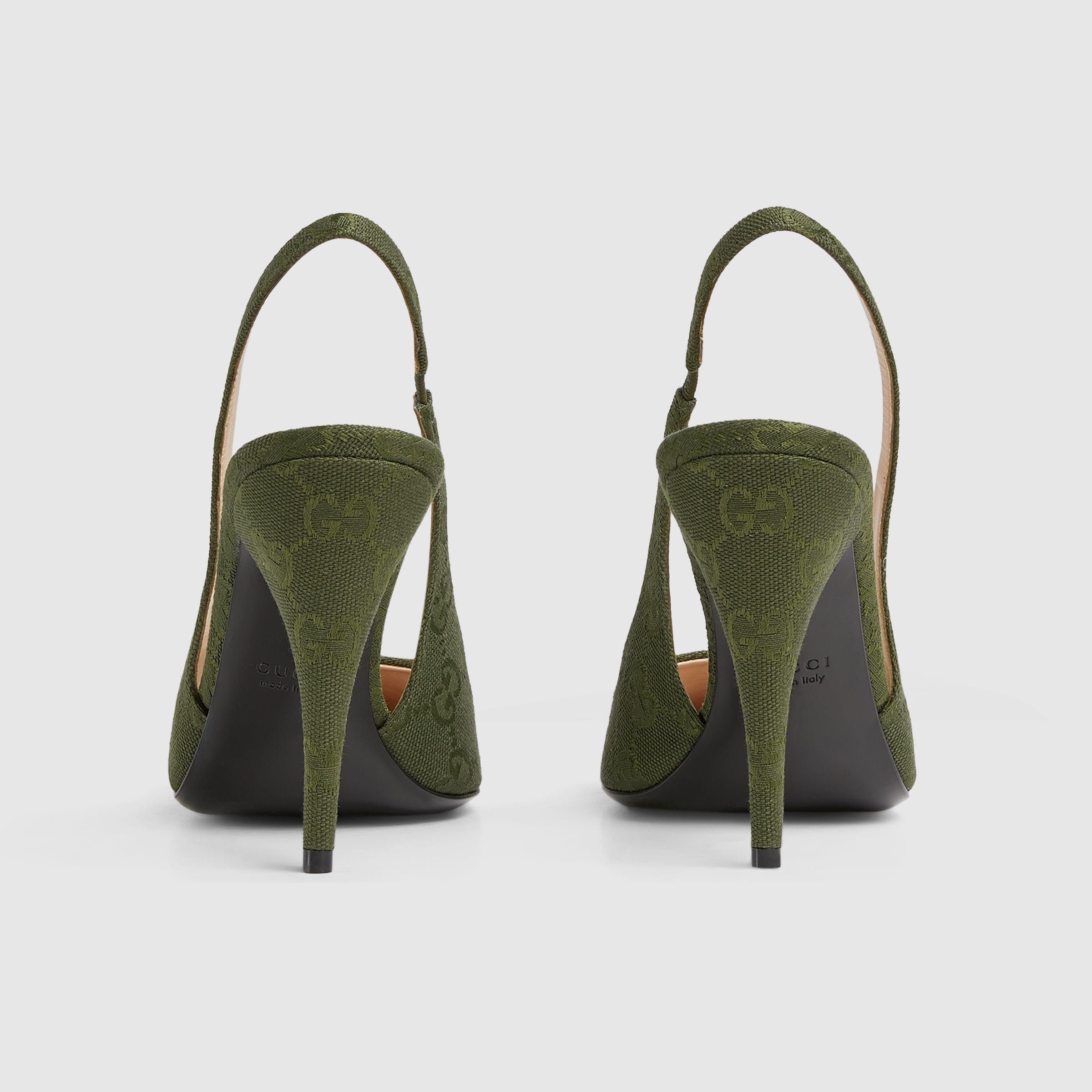Gucci oc11z1025 Women's Slingback Pumps With Horsebit Forest Green Size US 9 / IT 39 - 3 Thumbnail