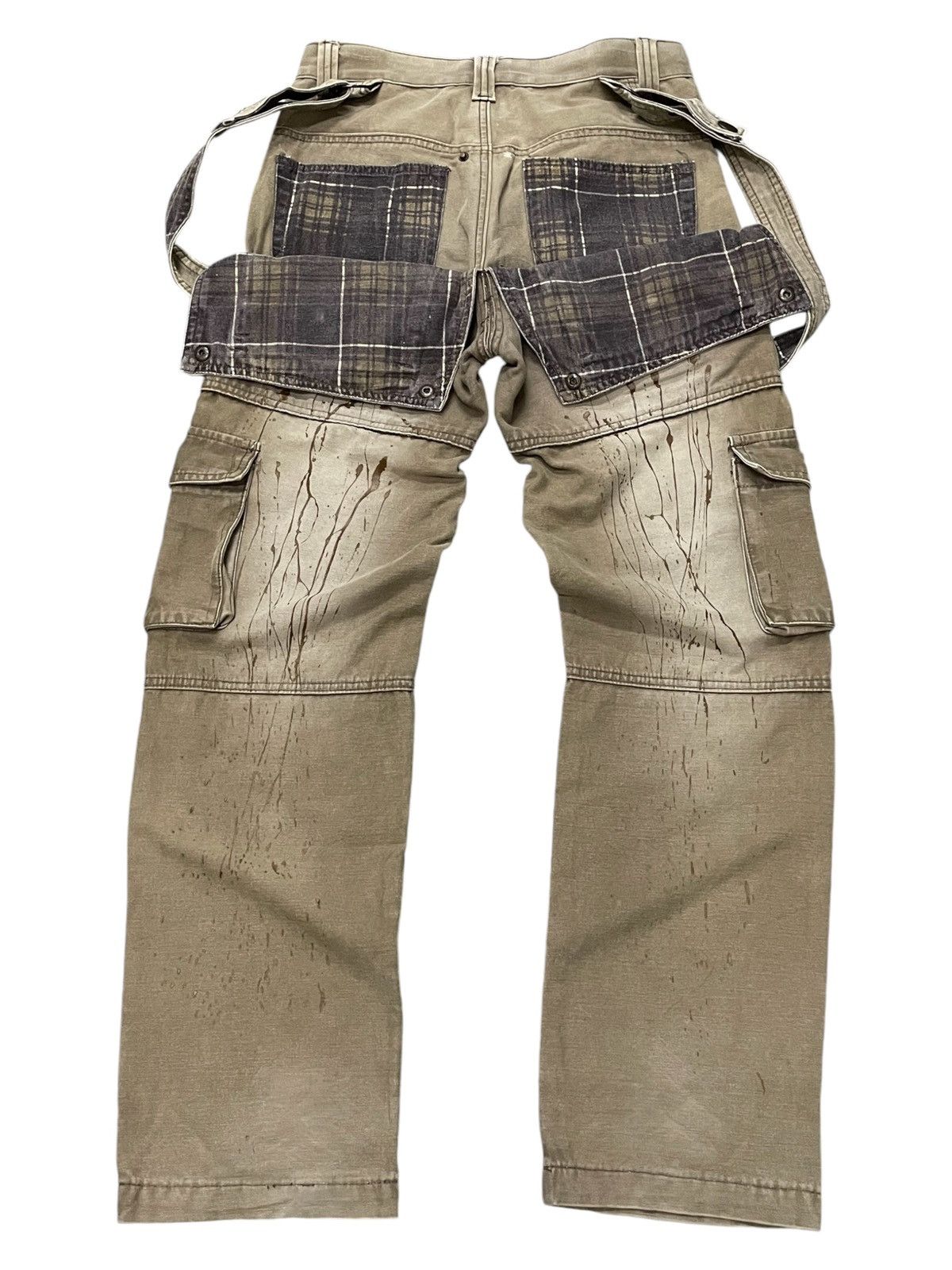 BUFFALO BOBS × Hysteric Glamour × Le Grande Bleu (L.G.B.) As Urban Cargo Baggy Suspender Painter Pants Size US 29 - 3 Thumbnail