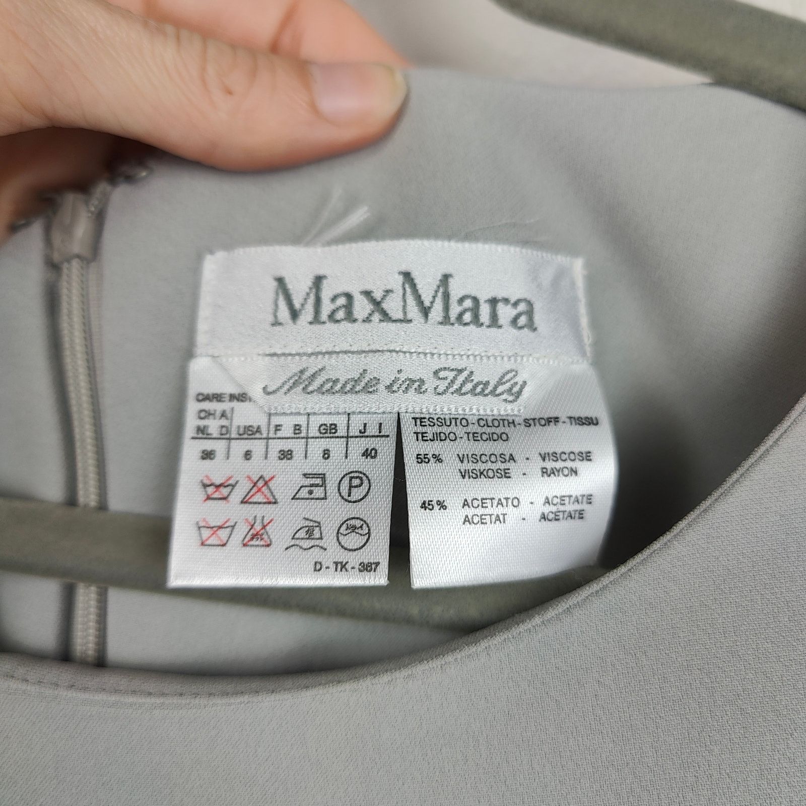 Max Mara MaxMara Pencil Dress Womens 6 Dove Gray Viscose Blend Size M / US 6-8 / IT 42-44 - 6 Thumbnail