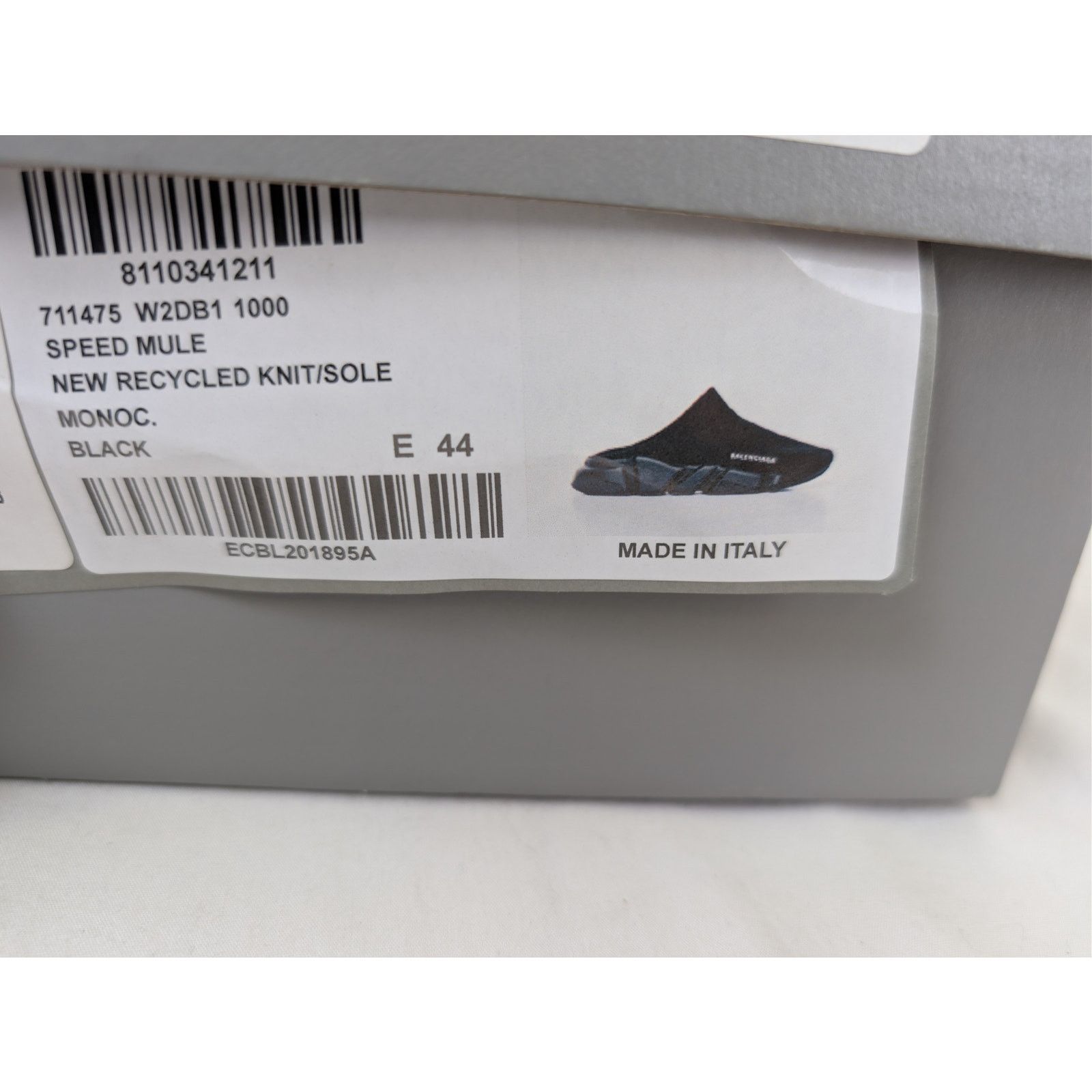Balenciaga o1rshd1 New Recycled Knit/Sole Speed Mule Slipper in Black Size US 11 / EU 44 - 23 Thumbnail