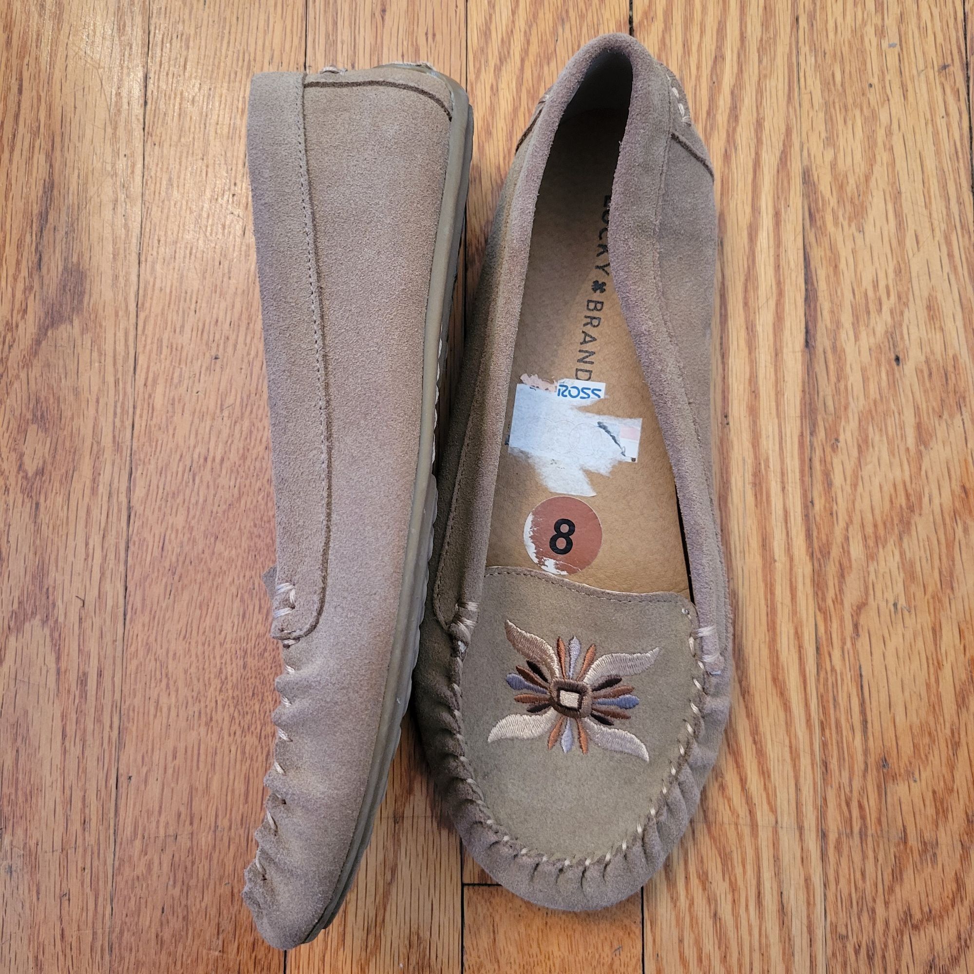 Lucky Brand Lucky Brand Suede Leather Embroidered Tan Moccasins 8M AILEE Size US 8 / IT 38 - 1 Thumbnail