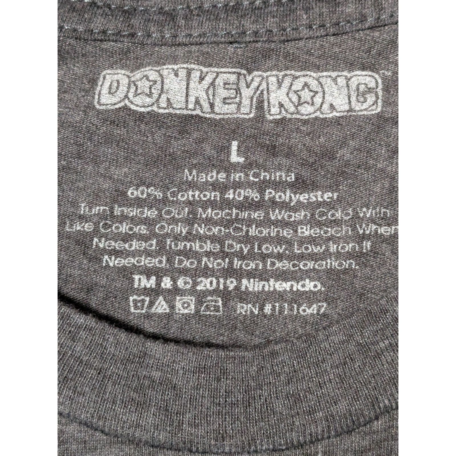 Nintendo DONKEY KONG NINTENDO Men Large Gray Heather Retro Gaming T-Shirt Size US L / EU 52-54 / 3 - 5 Thumbnail