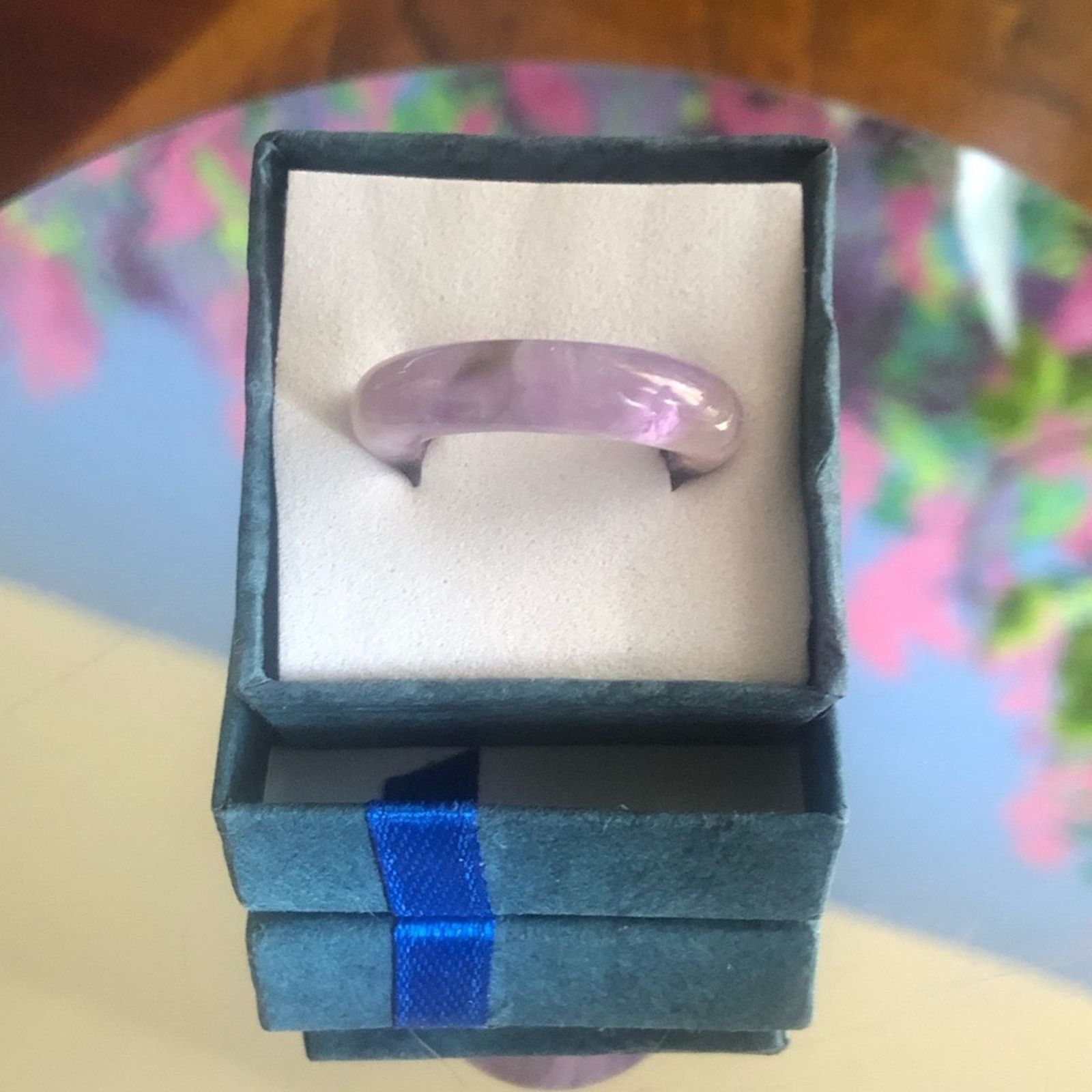 Handmade Handcrafted genuine amethyst stone band ring 6 Size ONE SIZE - 1 Thumbnail