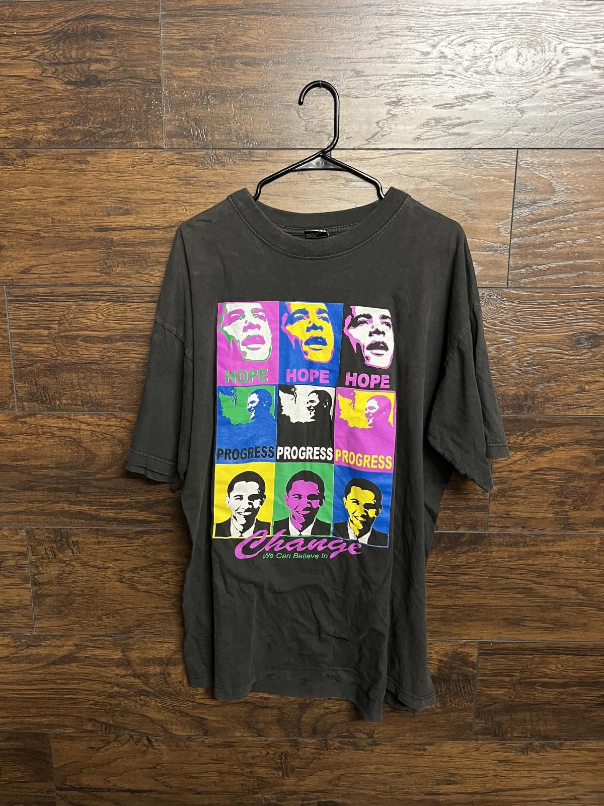 Designer Vintage Barack Obama T-shirt - Hope Progress Change Shirt Size US XXL / EU 58 / 5 - 1 Thumbnail
