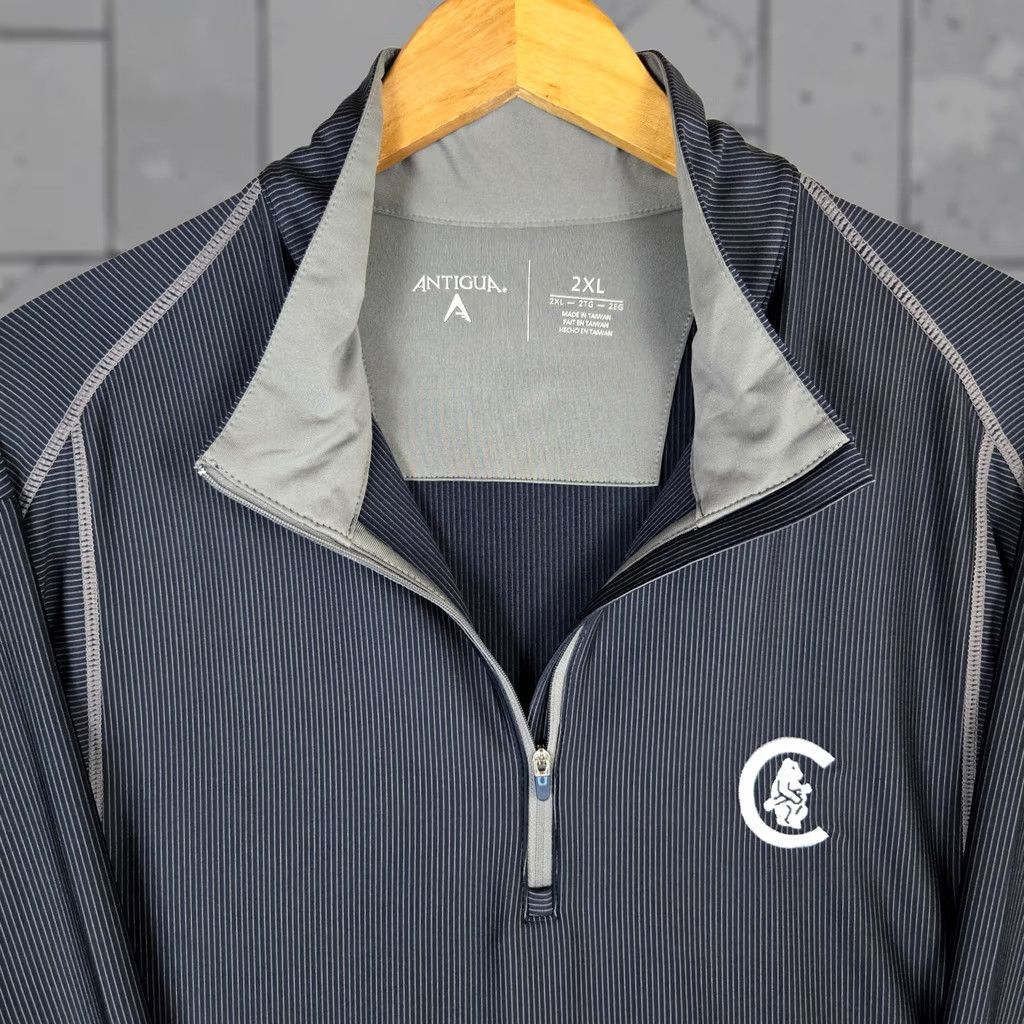 Logo 7 ANTIGUA Chicago Cubs 1908 Logo Mens 2XL 1/2 Zip Pullover Blue Striped Performance Windshirt Pullover Shirt Windshirt Windbreaker Cubs Chest Logo Mens Size US XXL / EU 58 / 5 - 1 Thumbnail