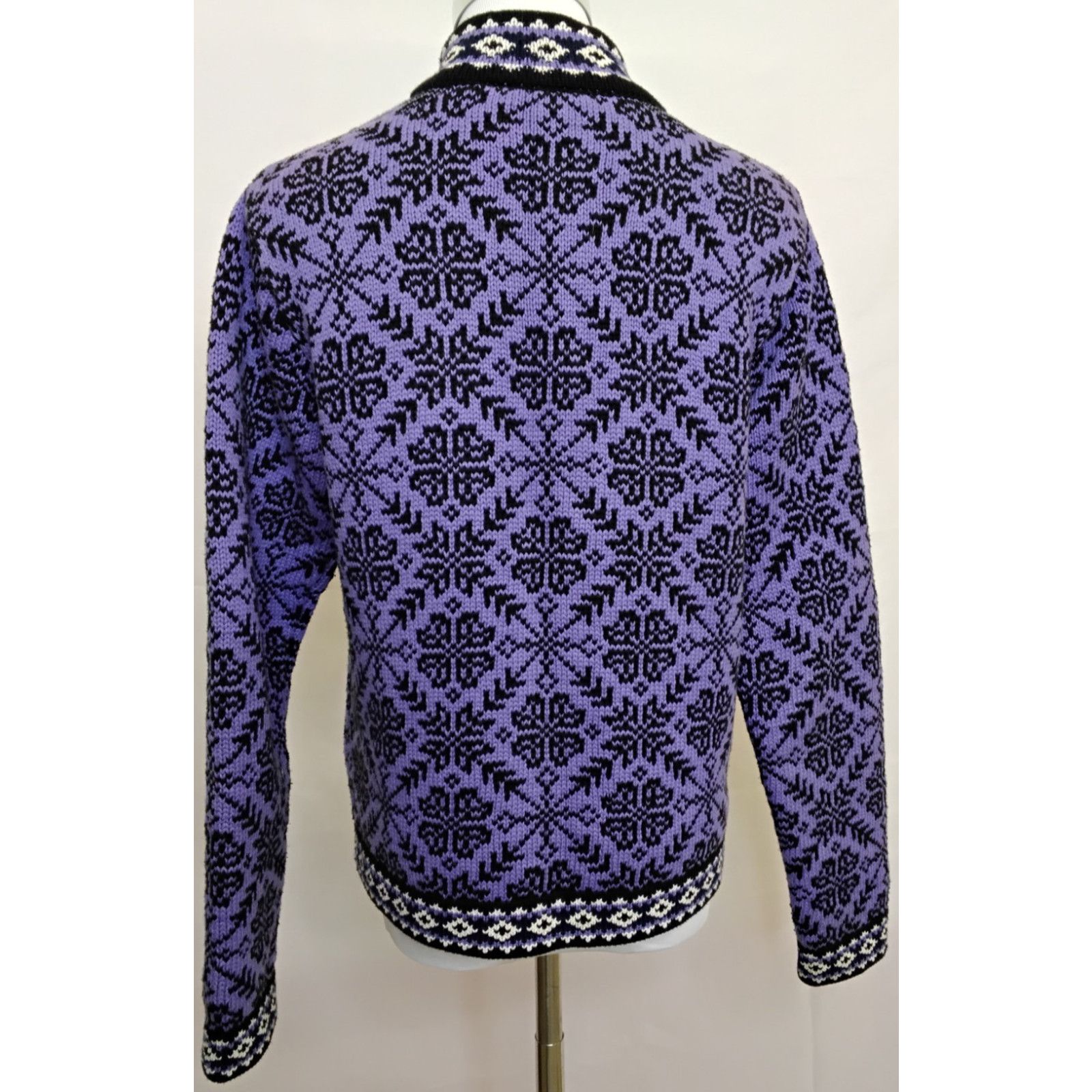 L.L. Bean L.L. Bean Sweater Women's S Purple Full Zip Fair Isle Size S / US 4 / IT 40 - 3 Thumbnail
