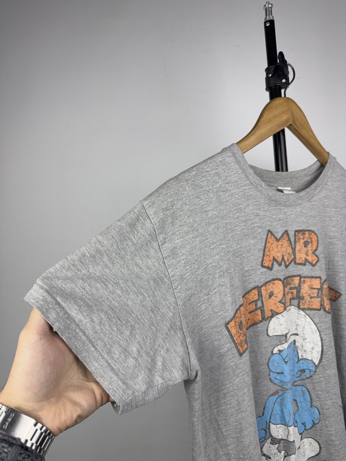 Vintage Vintage 2011 The Smurfs “Mr Perfect” Grey Graphic Tee M Size US M / EU 48-50 / 2 - 4 Thumbnail