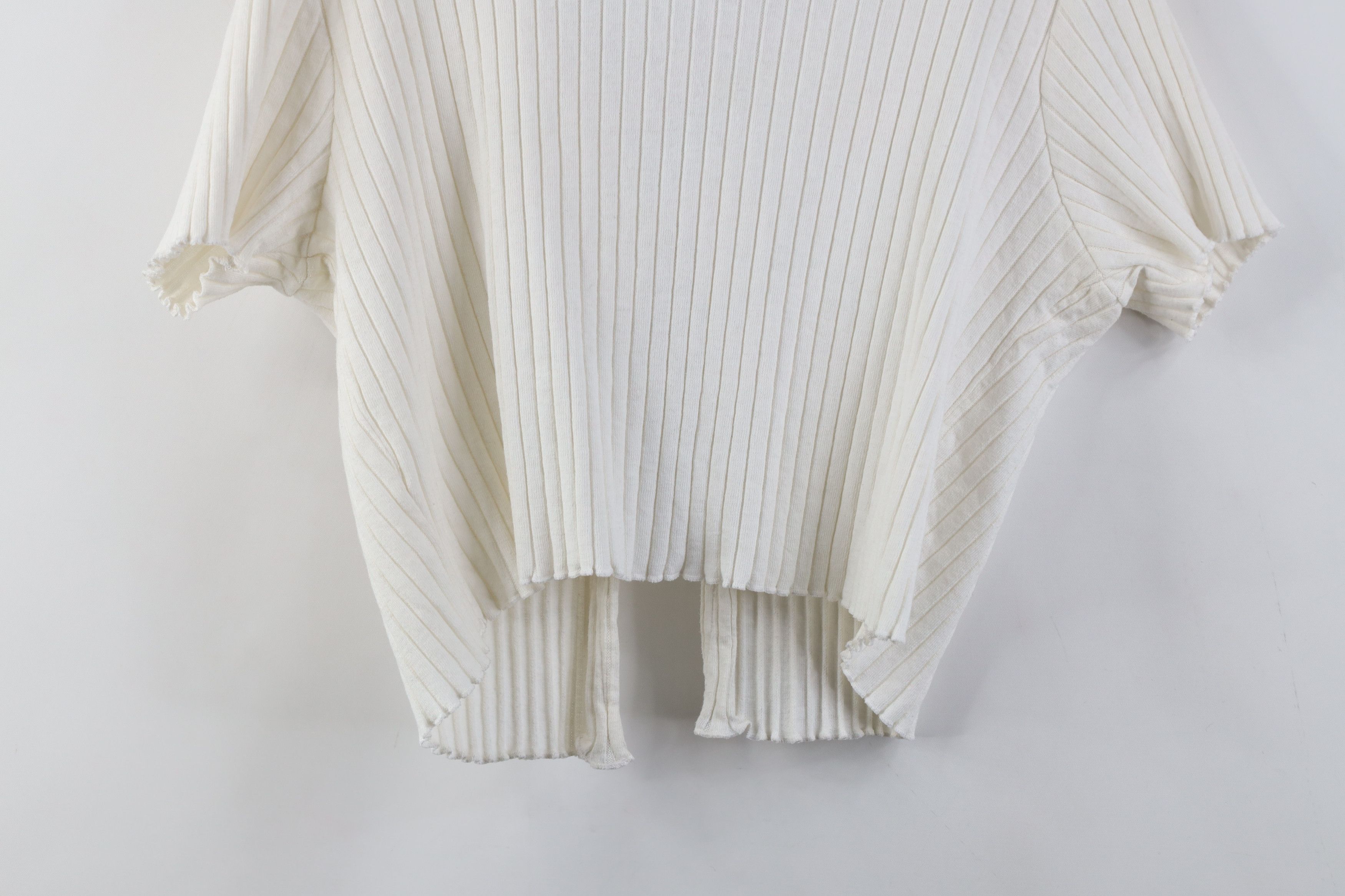 Vintage Vintage 90s Y2K Babydoll Ribbed Knit Cropped Shirt White Size XL / US 12-14 / IT 48-50 - 11 Thumbnail