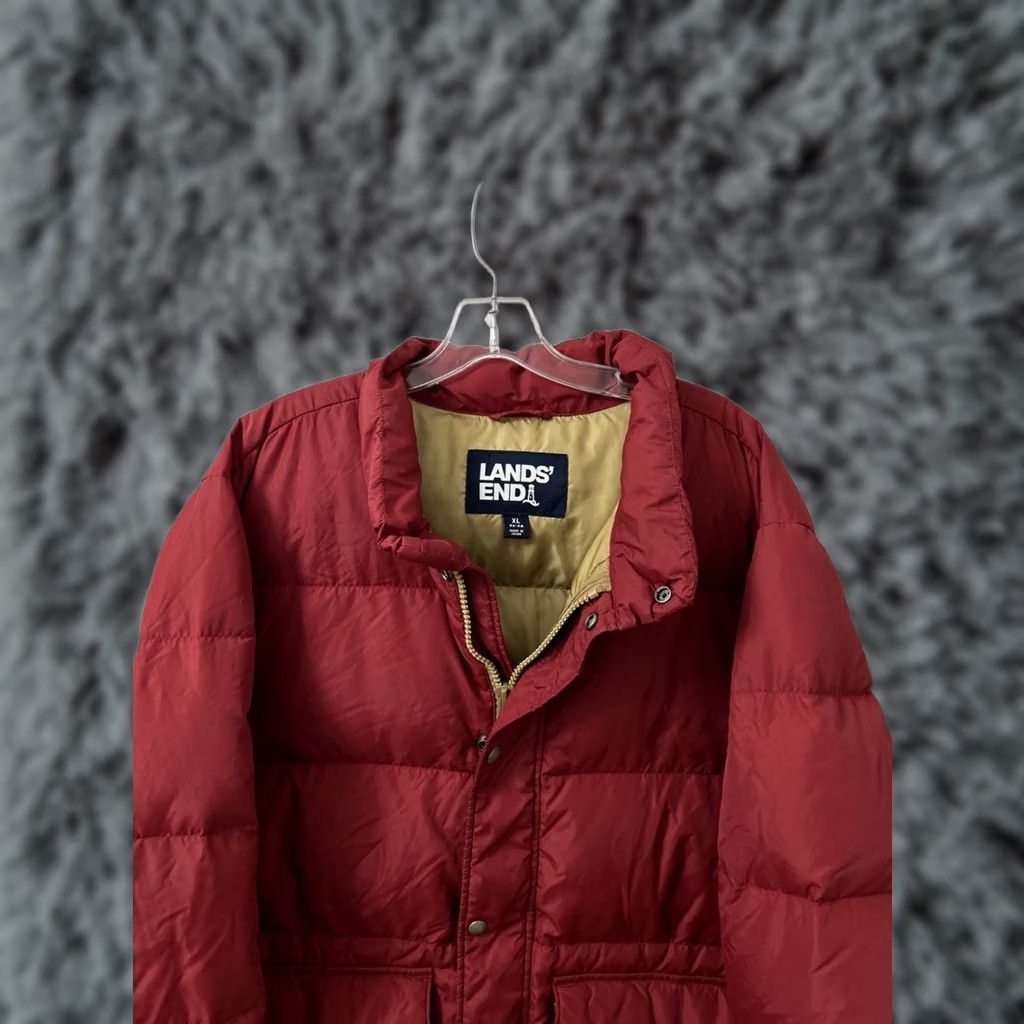 Lands' End VINTAGE Lands' End Down Puffer Jacket Mens XL Red Full Zip Pockets Insulated Coat L/S Size US XL / EU 56 / 4 - 1 Thumbnail