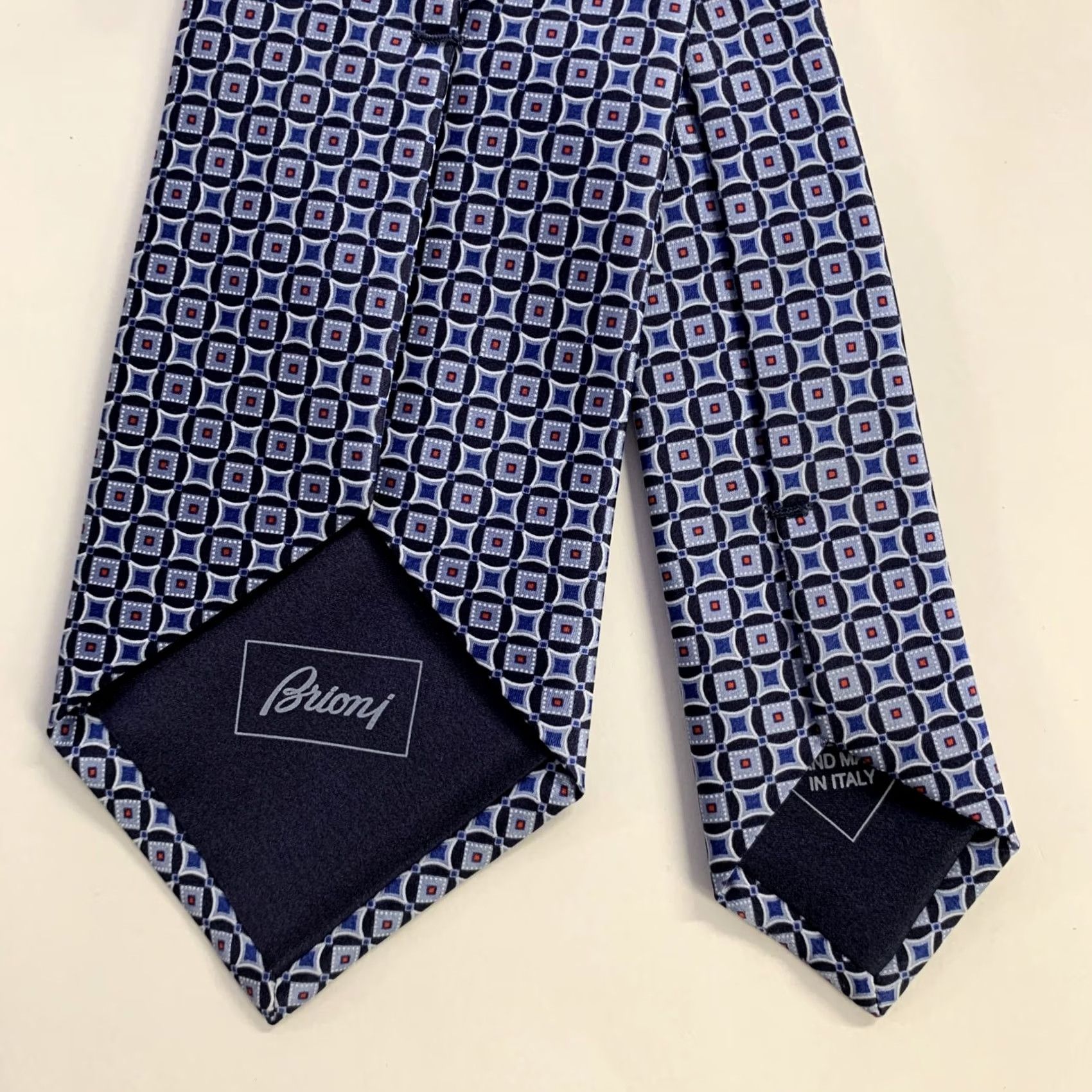 Brioni BRIONI Navy White Geometric Silk Tie Clip Size ONE SIZE - 2 Thumbnail