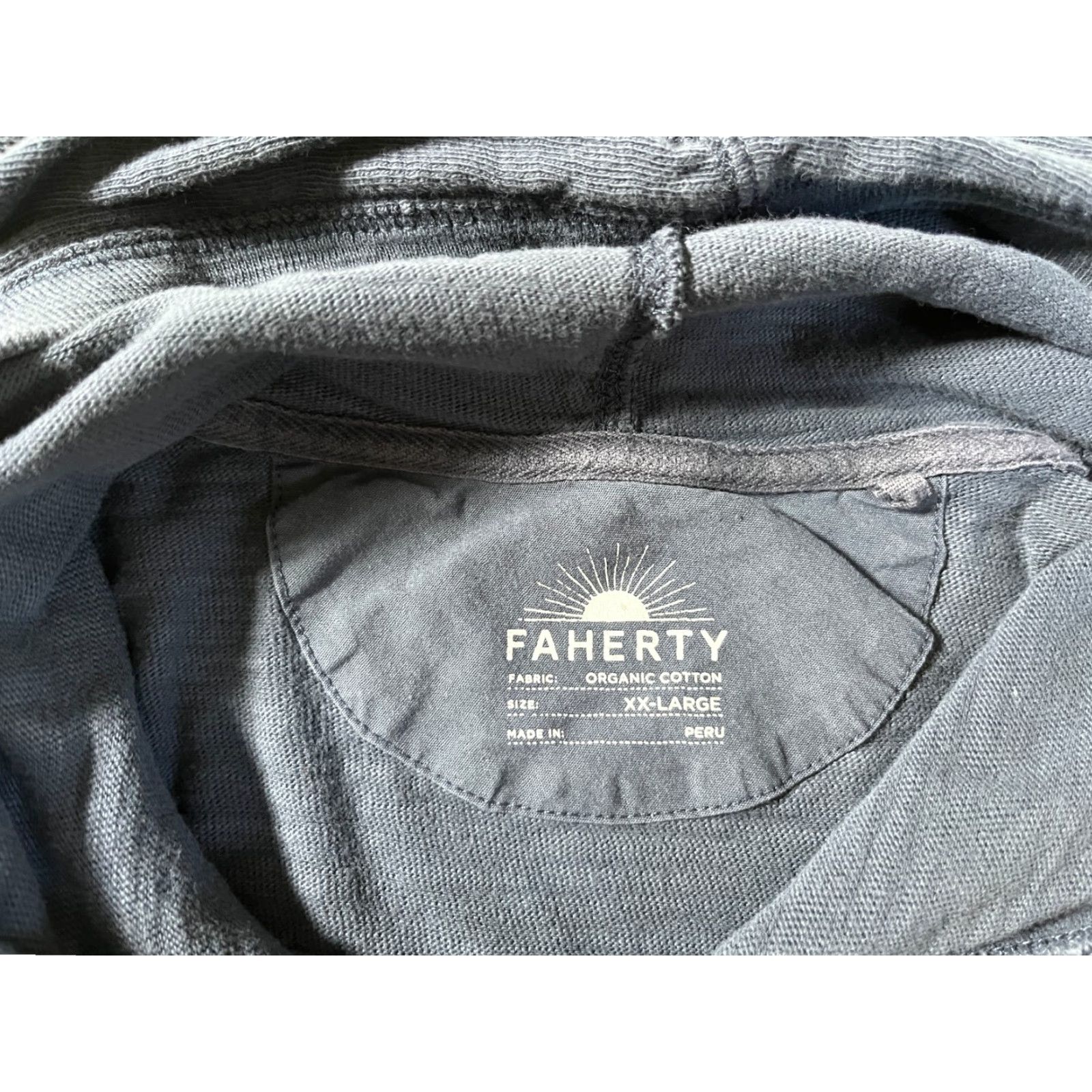 Faherty Faherty Men’s Hooded Sunwashed Midweight Organic Hoodie - Blue Nights 2XL Size US XXL / EU 58 / 5 - 7 Thumbnail