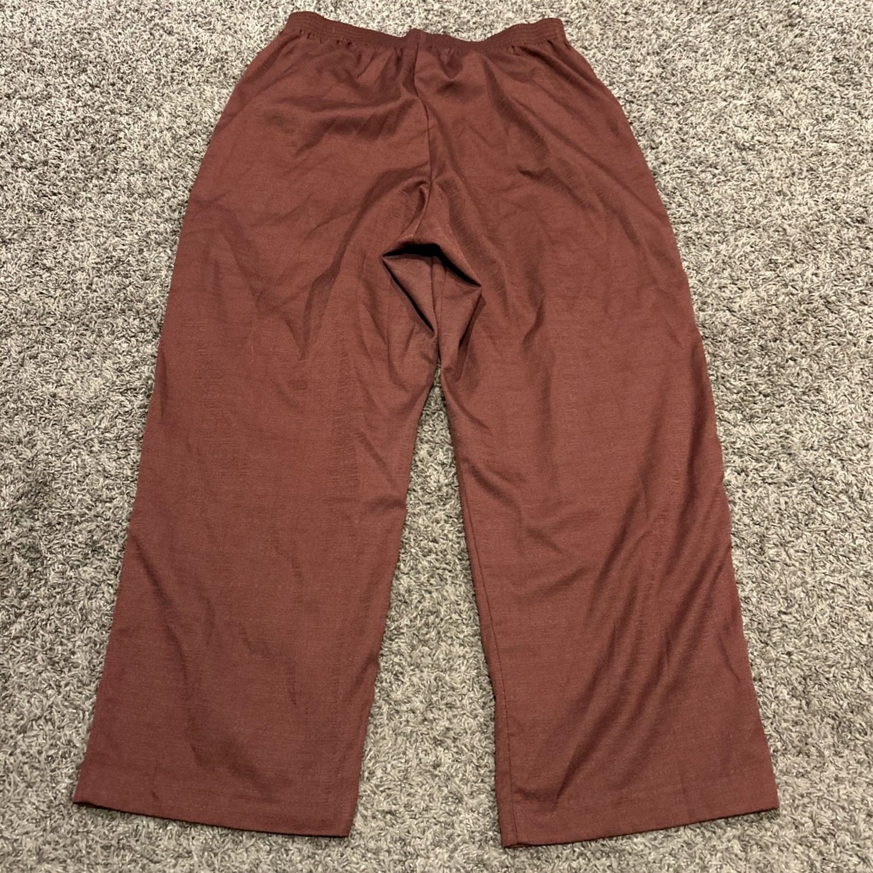Vintage VTG Alfred Dunner Pants Women’s 14 Dress Pants Elastic Waist Straight 27 Inseam Brown 90s Vintage Regular Polyester knit Casual Mens Womens Girls? Size 36" / US 14 / IT 50 - 3 Thumbnail