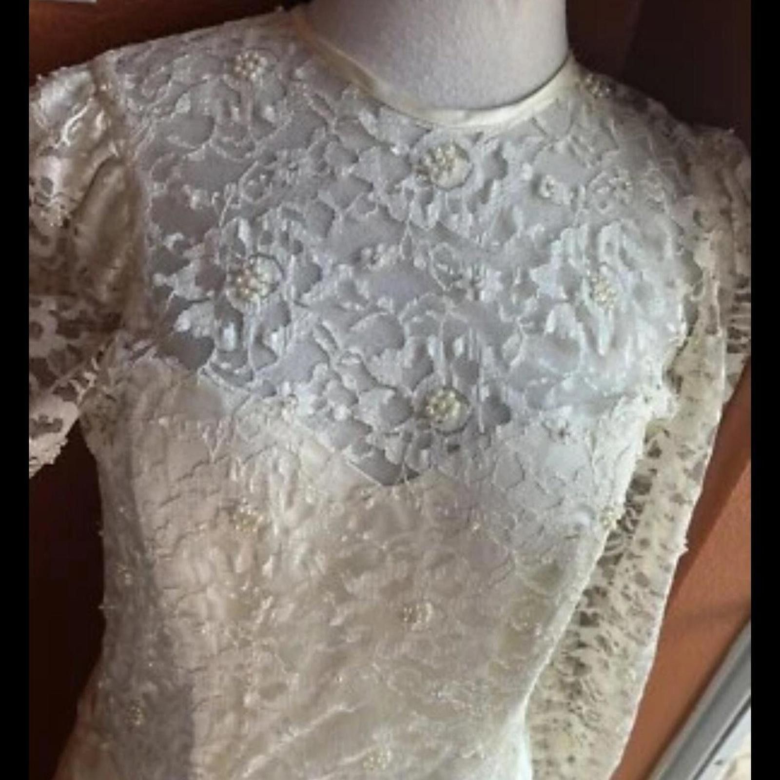 Other Vintage 1960's white Lace dress with bow size 8 Size M / US 6-8 / IT 42-44 - 4 Thumbnail