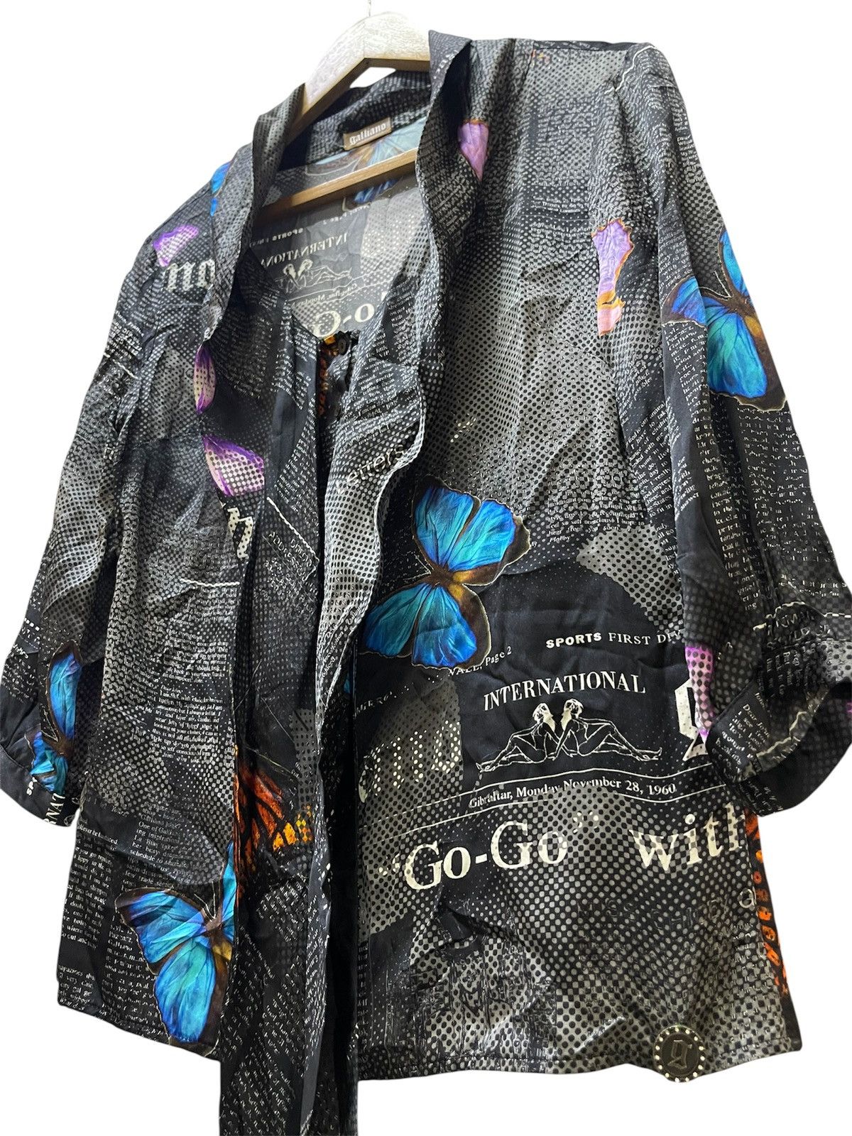John Galliano Vintage JOHN GALLIANO Rare Iconic Newspaper Gazatte Silk Size S / US 4 / IT 40 - 3 Thumbnail