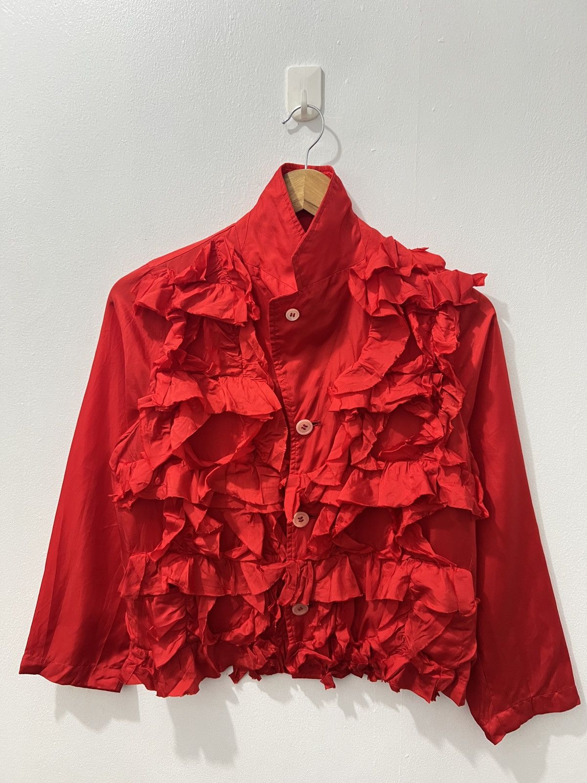 Comme des Garcons Comme des Garçons - AD2014 Red Ruffled Shirt Size S / US 4 / IT 40 - 1 Thumbnail
