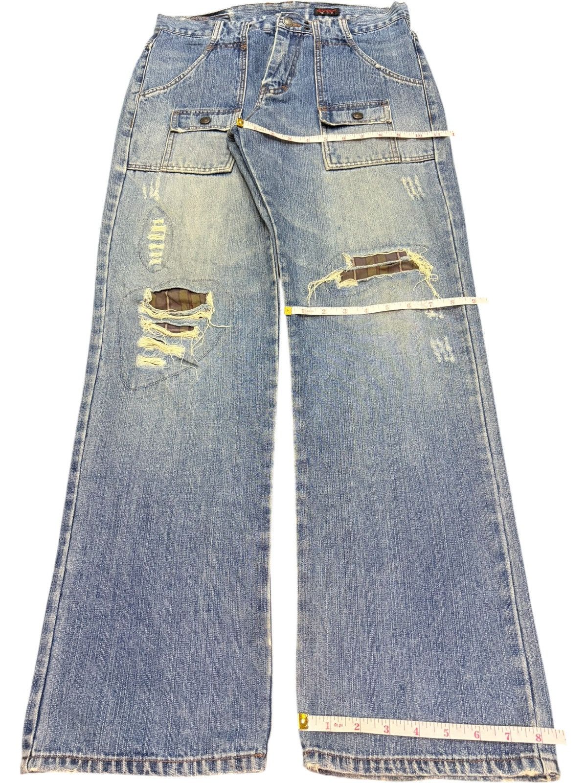 KISS Vintage Kissmark Distress Baggy Bush Pants Jeans Size US 31 - 8 Thumbnail