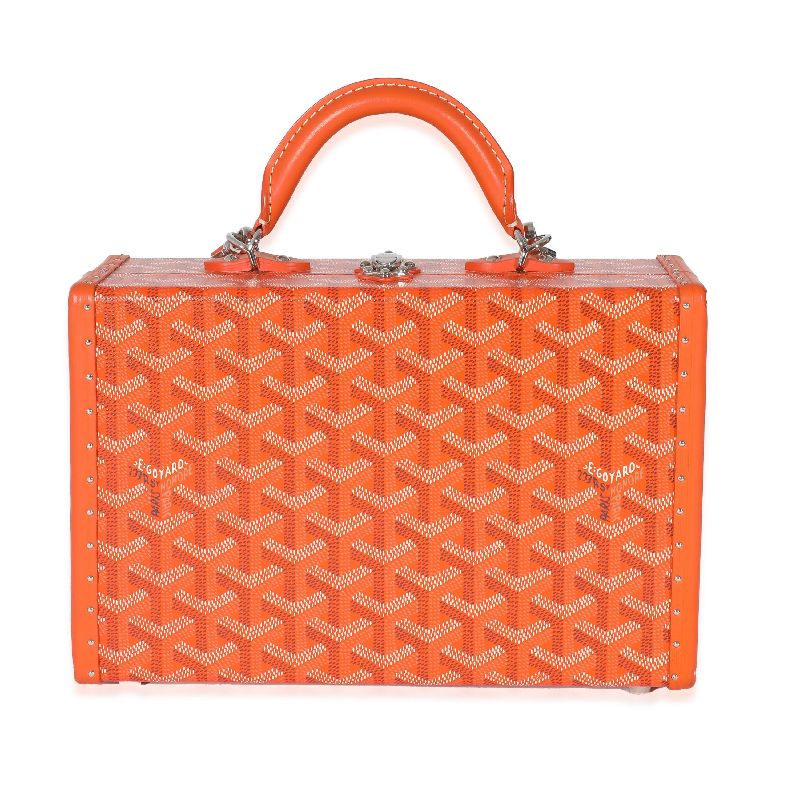 image of Goyard Orange Goyardine Canvas Grand Hotel Trunk Pm, Women's