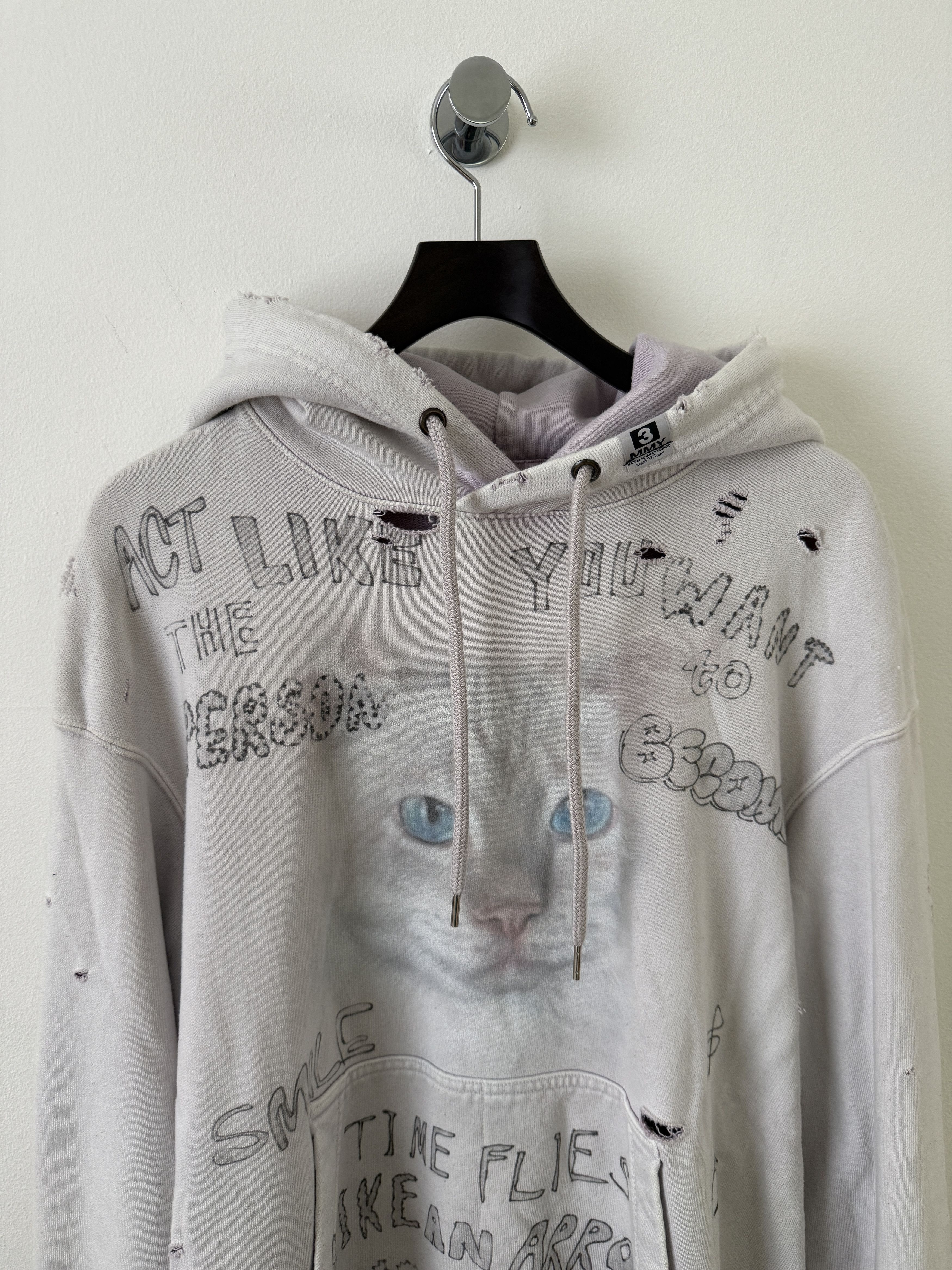 Maison MIHARA YASUHIRO Bleached Distressed Cat Hoodie Size US S / EU 44-46 / 1 - 5 Thumbnail