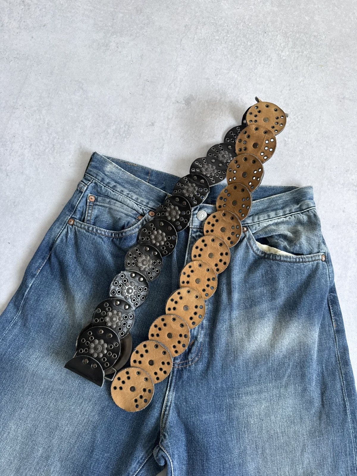KMRii Vintage KMRii Style Studded Leather Belt Avant-Garde Y2K Size ONE SIZE - 7 Thumbnail