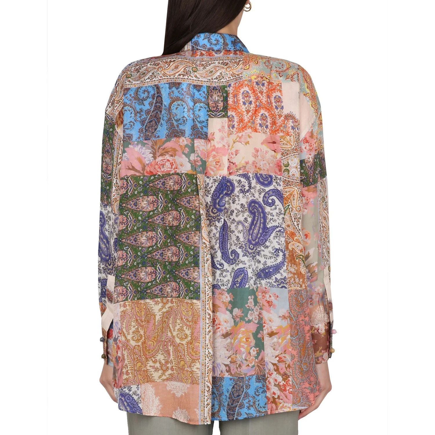 Zimmermann o1s22i1n1024 Devi Manstyle Silk Shirt in Multicolor Size M / US 6-8 / IT 42-44 - 3 Thumbnail