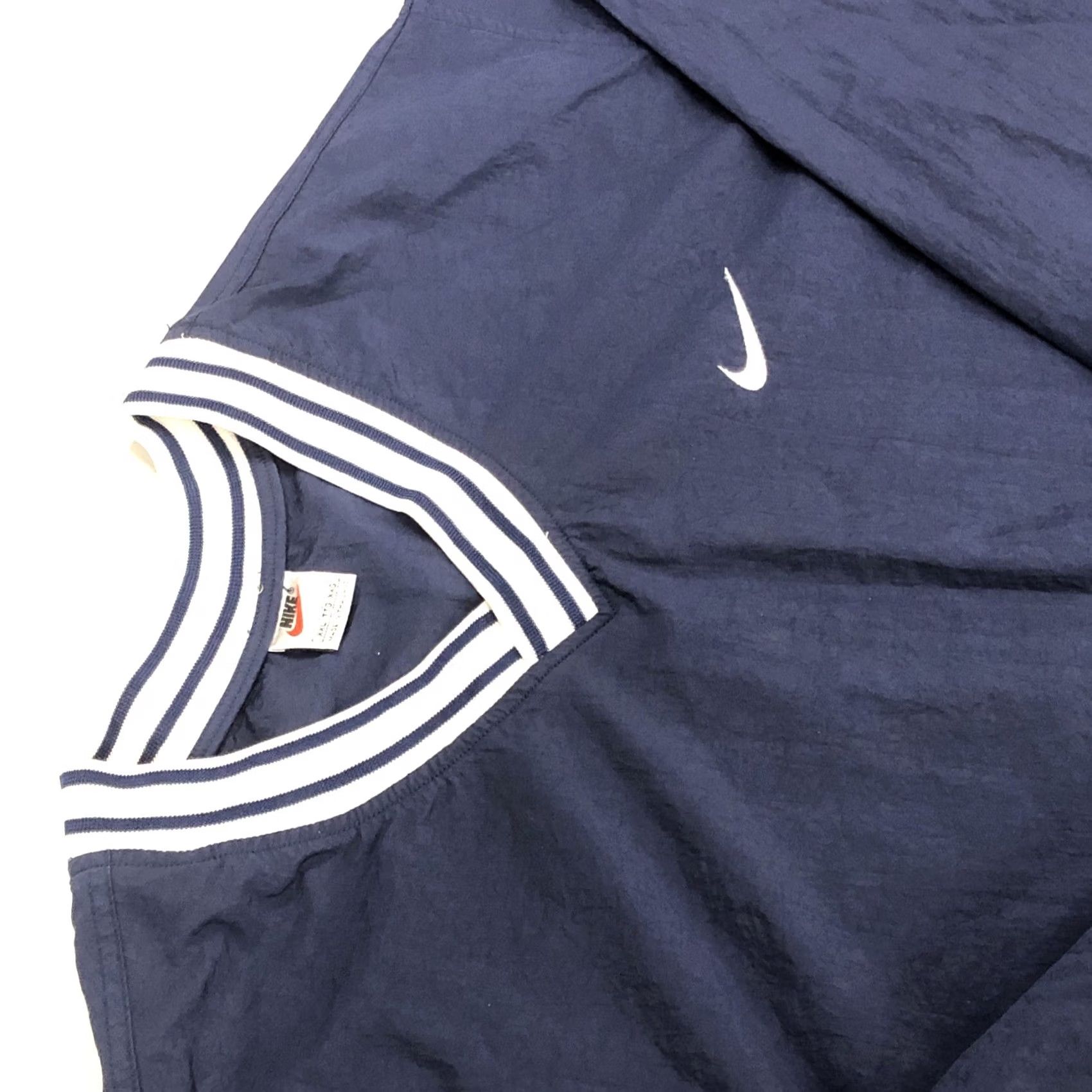 Nike VINTAGE Nike Pullover Jacket Mens 2XL Windbreaker Blue Striped Collar Nickel Windproof Pockets 90s Shirt? Size US XXL / EU 58 / 5 - 7 Thumbnail