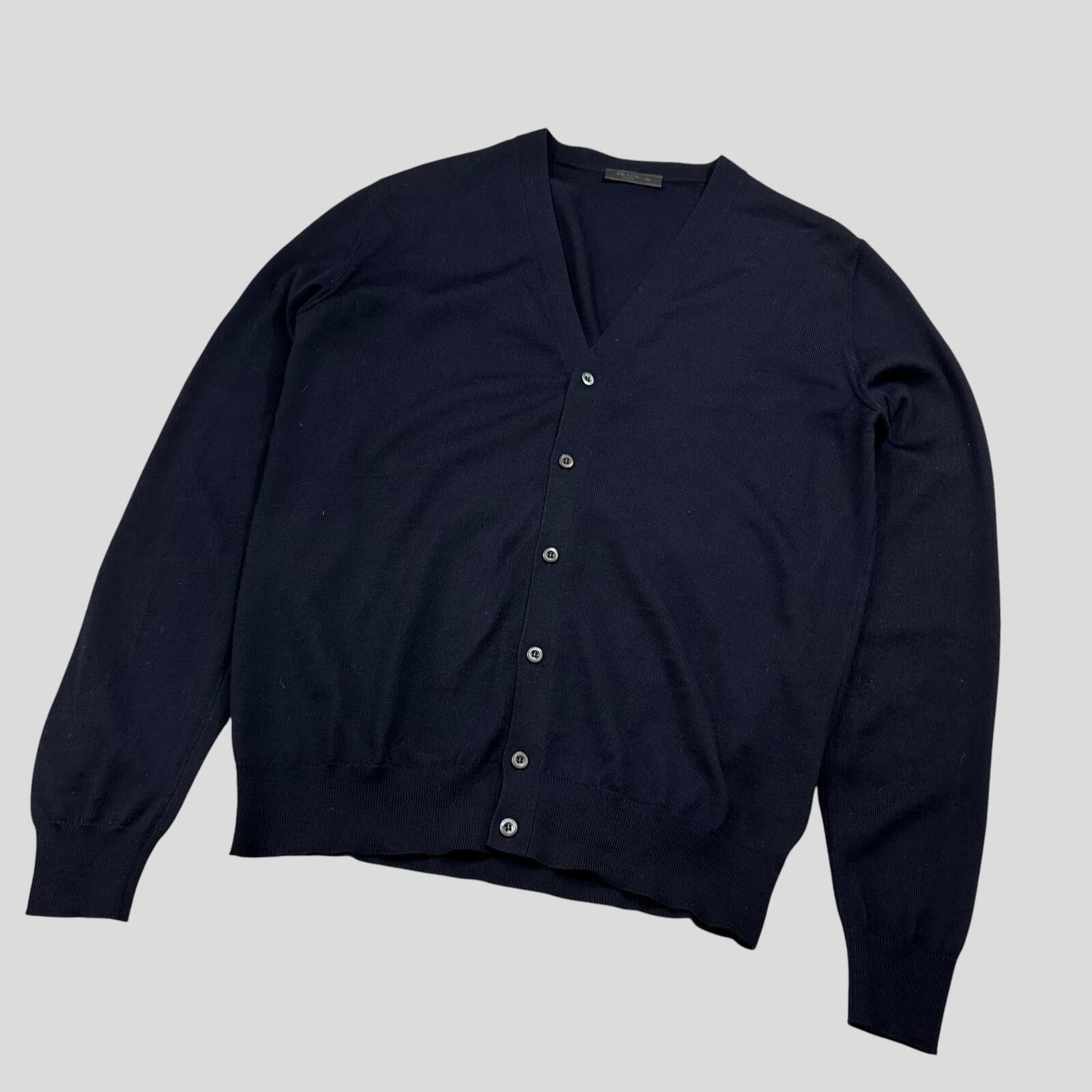 Prada Prada Milano 2017 Virgin Wool Minimalist Navy Cardigan - M Size US M / EU 48-50 / 2 - 3 Thumbnail