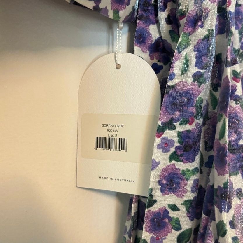 REVOLVE NWT Rumer Soraya Floral Crop Top Lilac Size Small Size S / US 4 / IT 40 - 6 Thumbnail