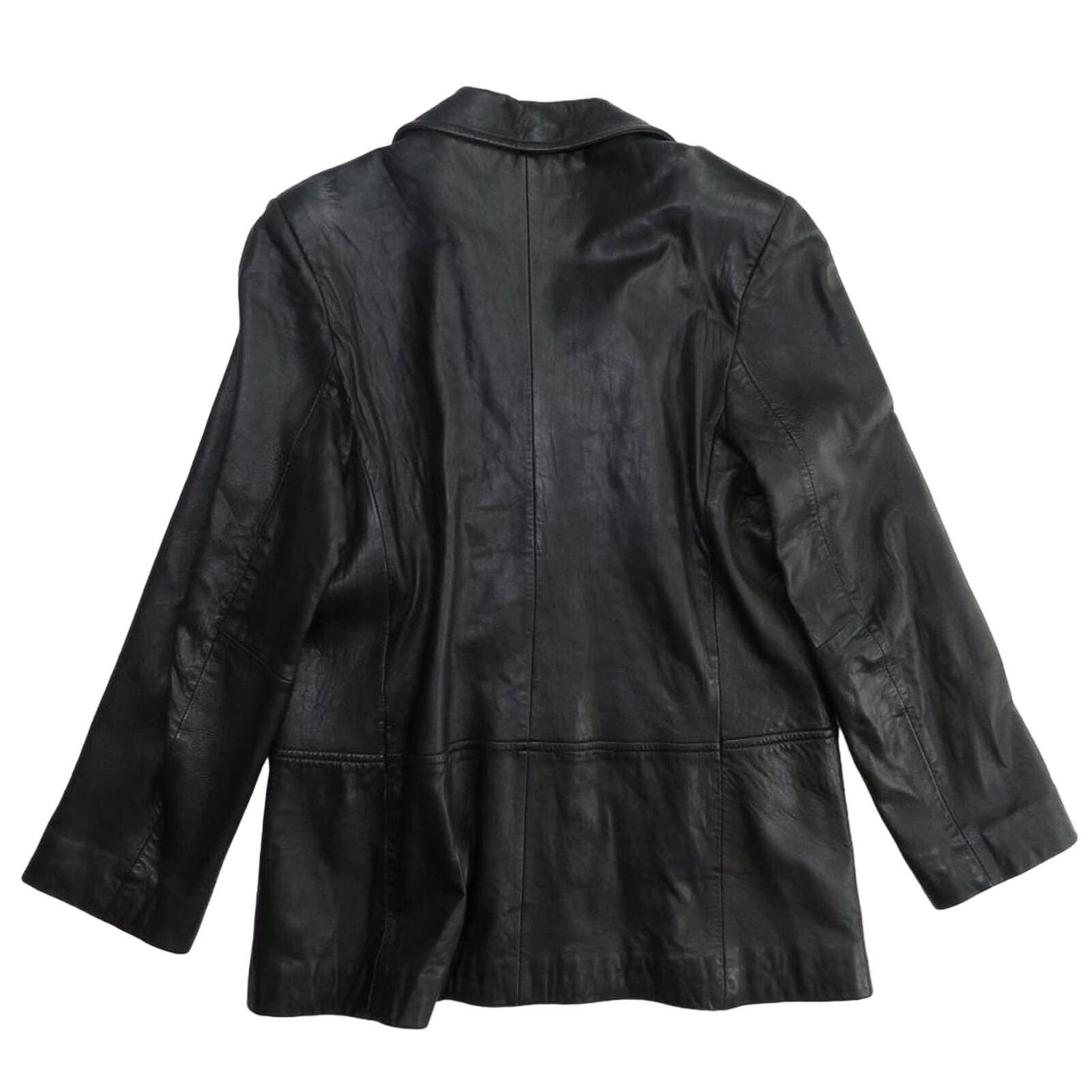 Vintage 90s Vintage Black Vintage Leather Jacket Medium Biker Size M / US 6-8 / IT 42-44 - 5 Thumbnail
