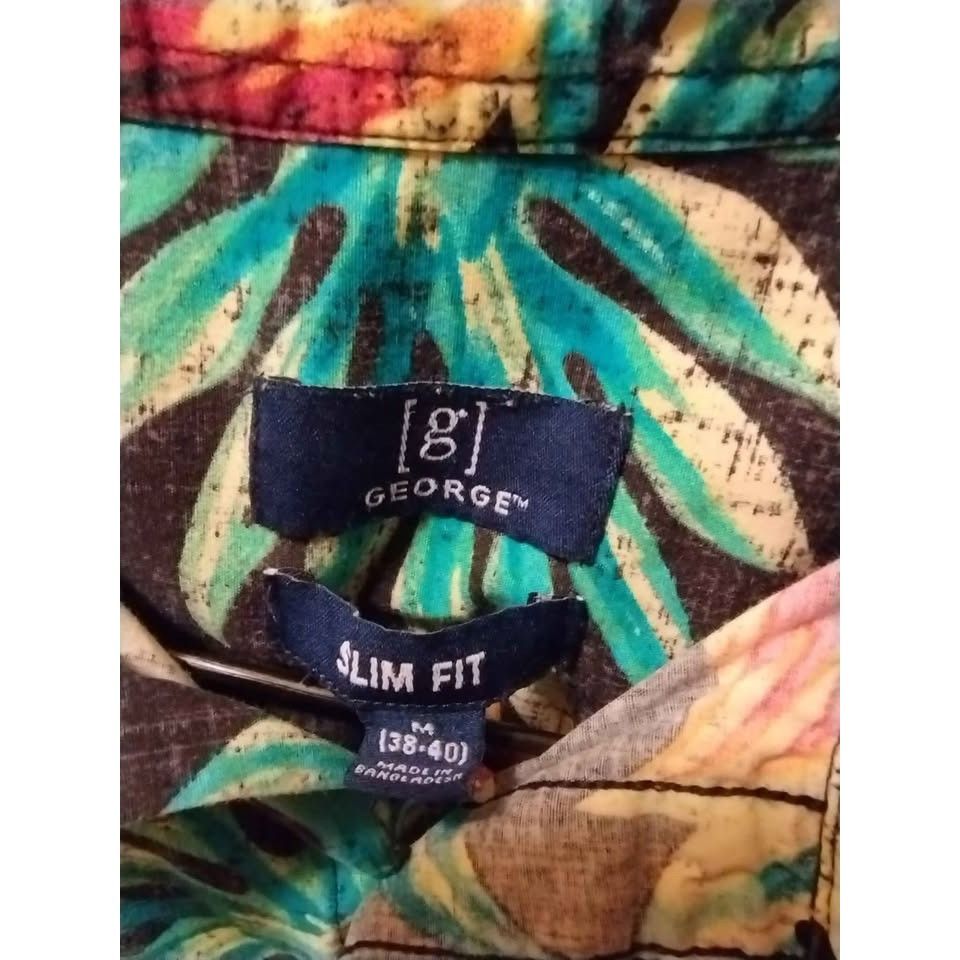 George Hawaiian Short Sleeve Shirt Mens Slim Fit Button Down Tropic Size US M / EU 48-50 / 2 - 5 Thumbnail