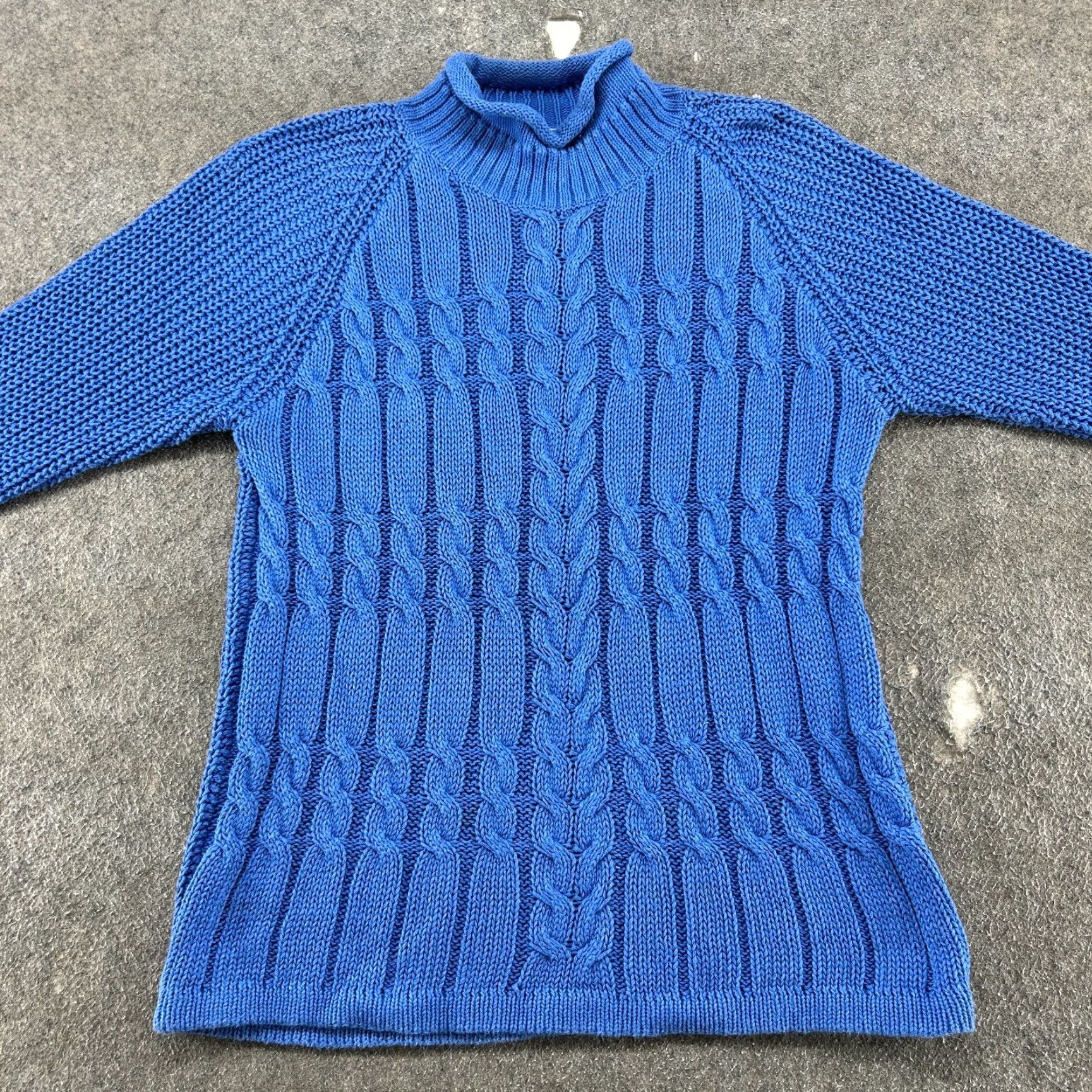 Vintage VINTAGE Honors Sweater Womens L Blue Cable Knit Mock Pullover 90s 80s Size L / US 10 / IT 46 - 3 Thumbnail