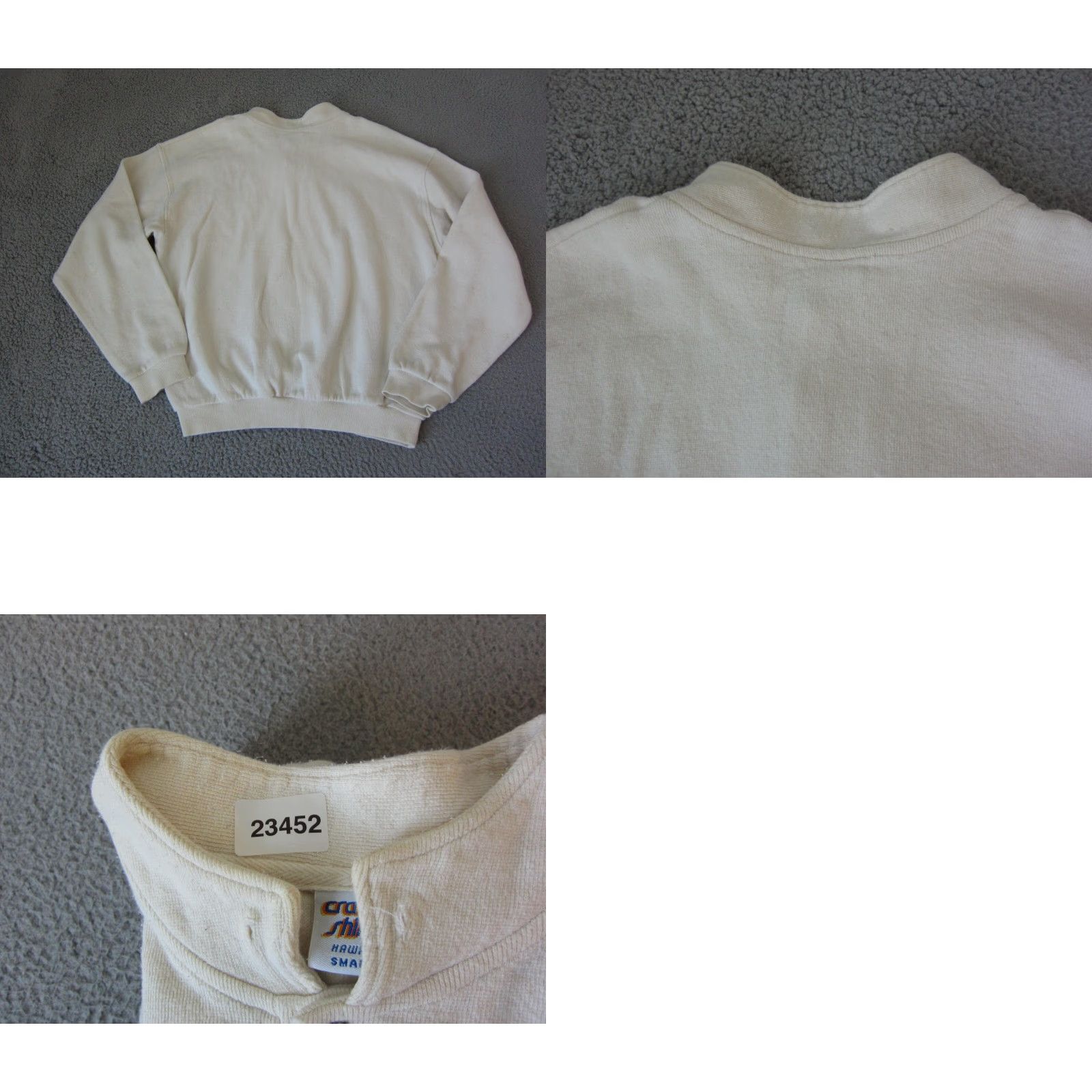 Vintage VINTAGE Crazy Shirts Sweatshirt Mens S Ivory Cotton Fleece Logo 90s Pullover Regular fit US Made Size US S / EU 44-46 / 1 - 9 Thumbnail