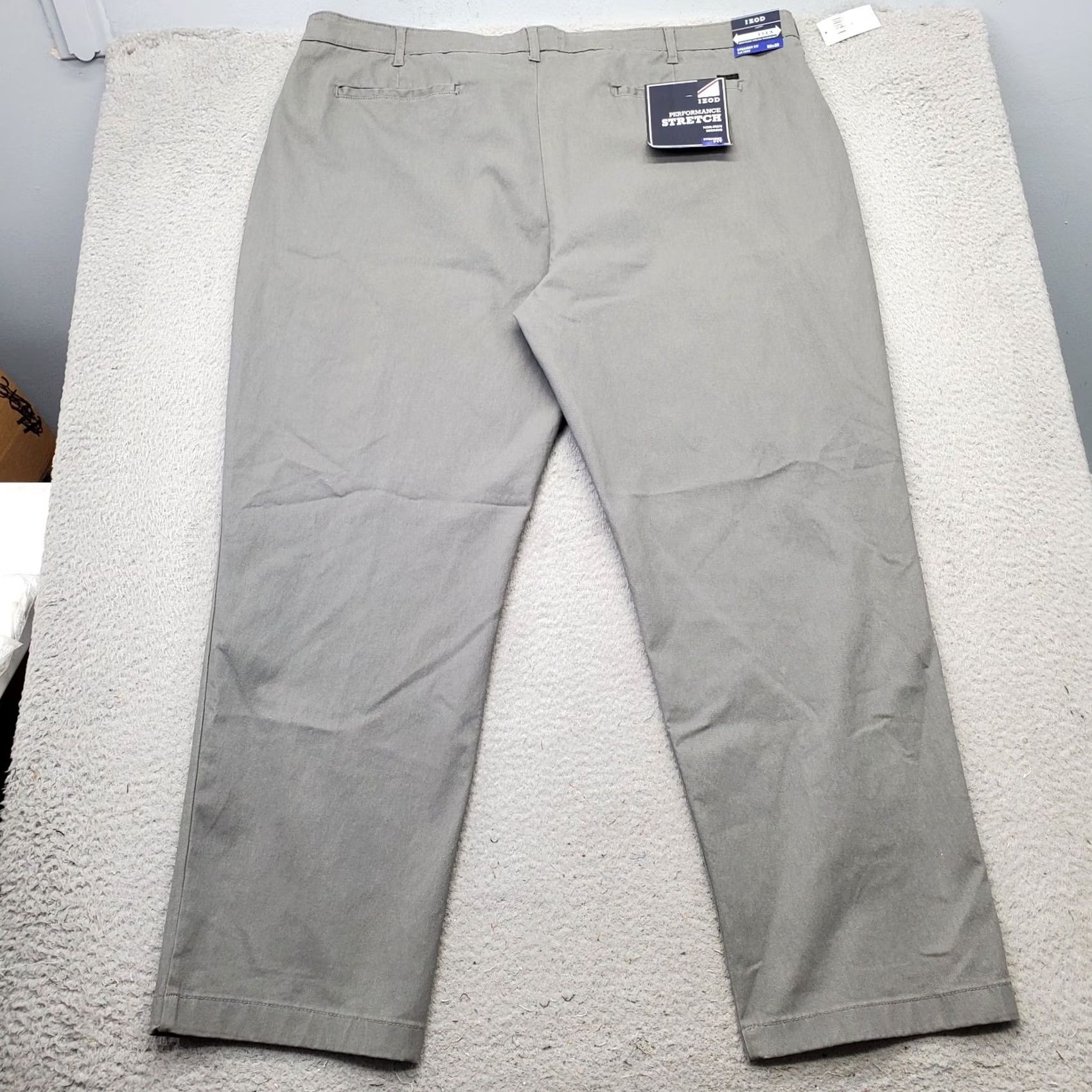 Izod IZOD Pants Mens 50x32 Gray Performance Stretch Non-Iron Flat Front Straight Leg Shirt Size US 34 / EU 50 - 2 Thumbnail