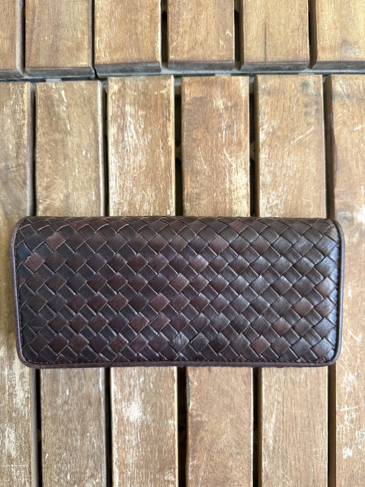 Japanese Brand Japanese Intrecciato Style Leather Wallet Size ONE SIZE - 2 Thumbnail