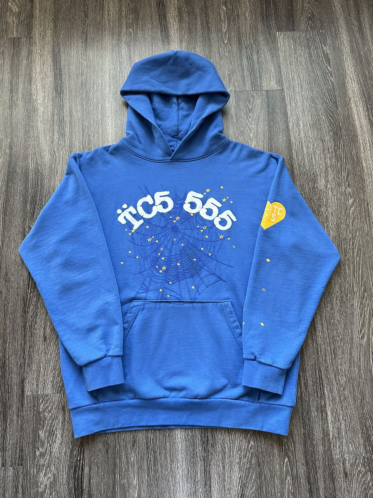 image of Spider Worldwide Sp5Der Worldwide Blue “Tc5 Guardian Angel” Hoodie, Men's (Size XL)