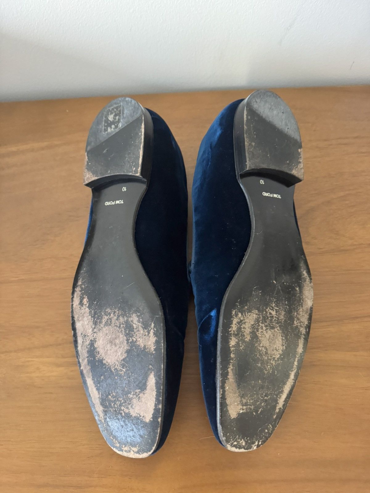 Tom Ford Tom Ford Navy Velvet TF Monogram Smoking Slippers Loafers Size US 10 / EU 43 - 8 Thumbnail